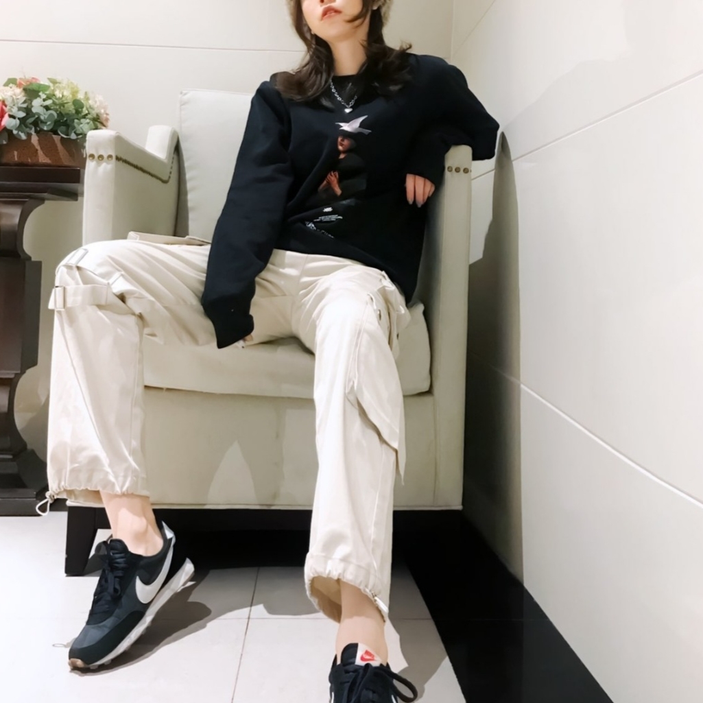 (W) Nike Daybreak Black White 착용 스타일 - 1