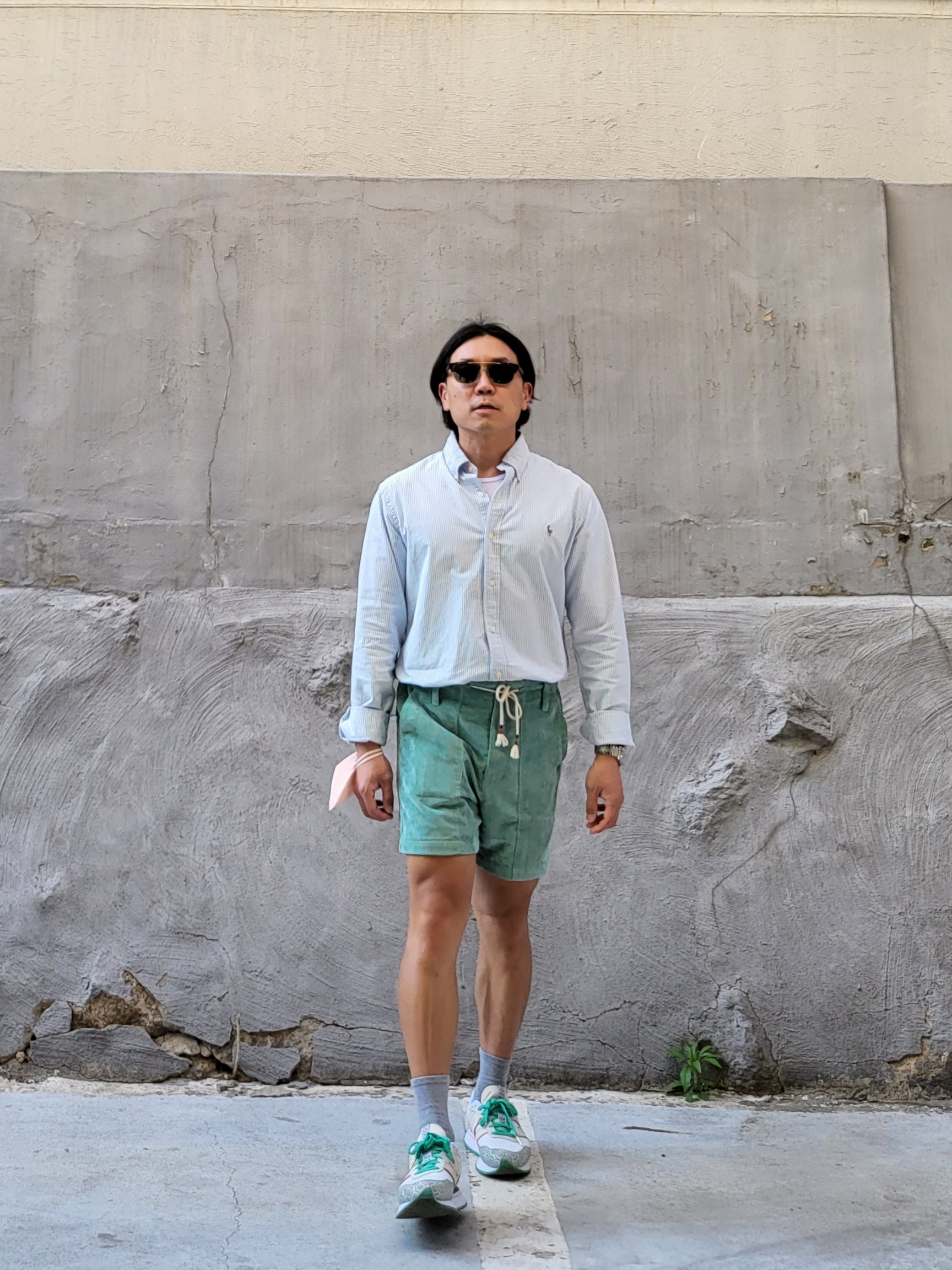 New Balance x Casablanca 237 Idealist Monogram White Green 착용 스타일