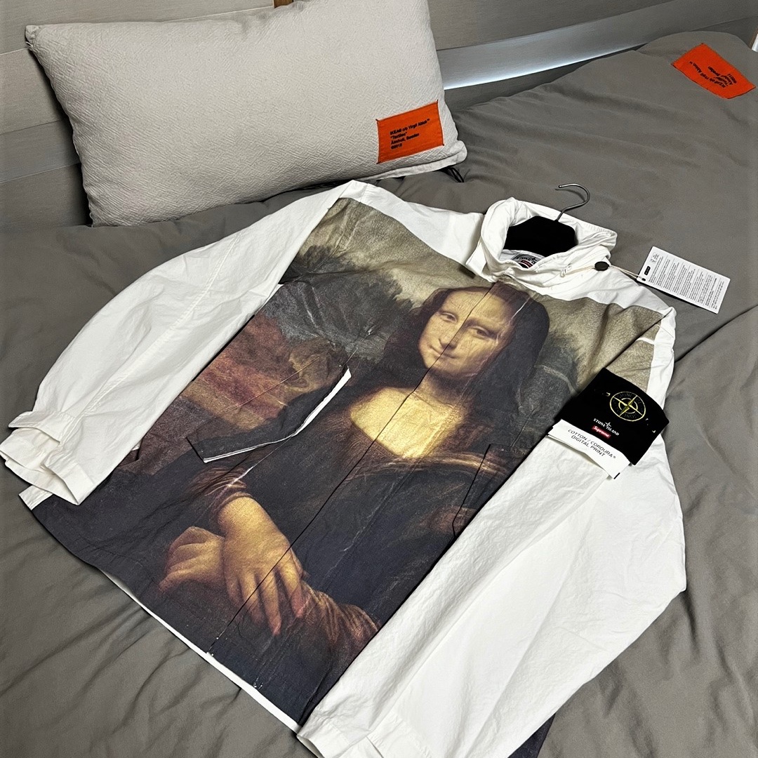 Supreme x Stone Island Cotton Cordura Shell Jacket Mona Lisa - 22SS 착용 스타일 - 1