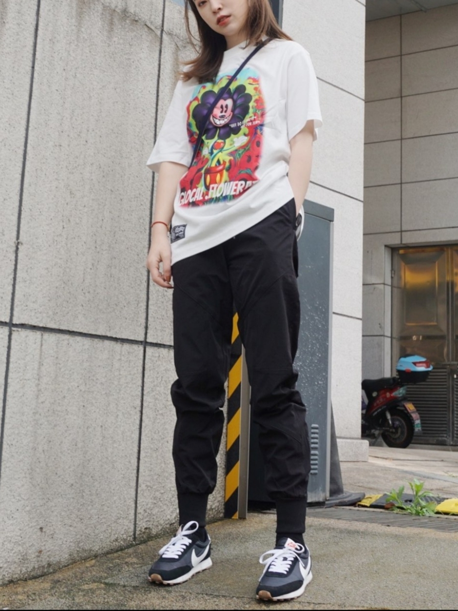 (W) Nike Daybreak Black White 착용 스타일