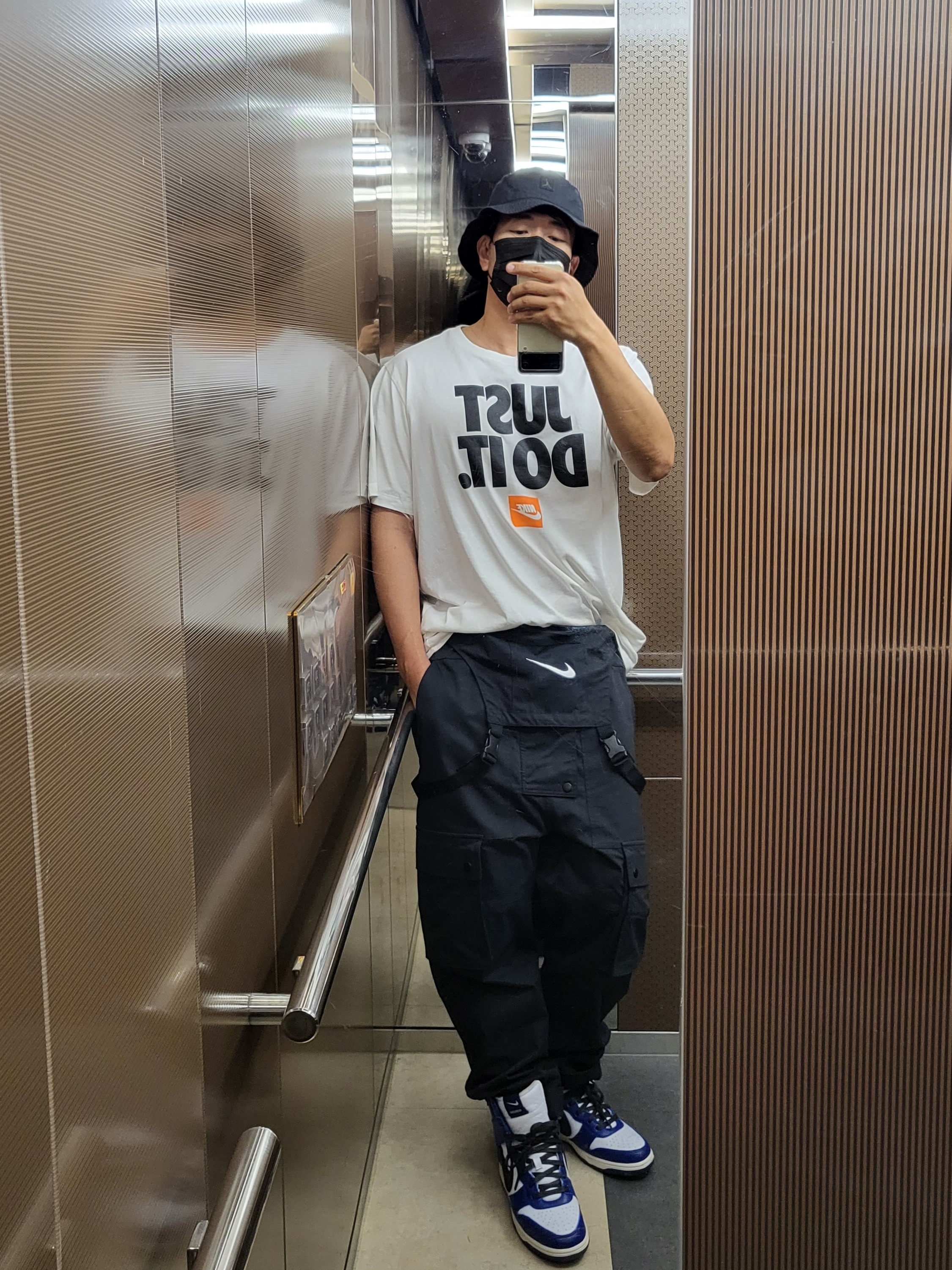 Nike x Ambush Dunk High Deep Royal Blue, Jordan Jumpman Washed Bucket Hat Black 착용 스타일