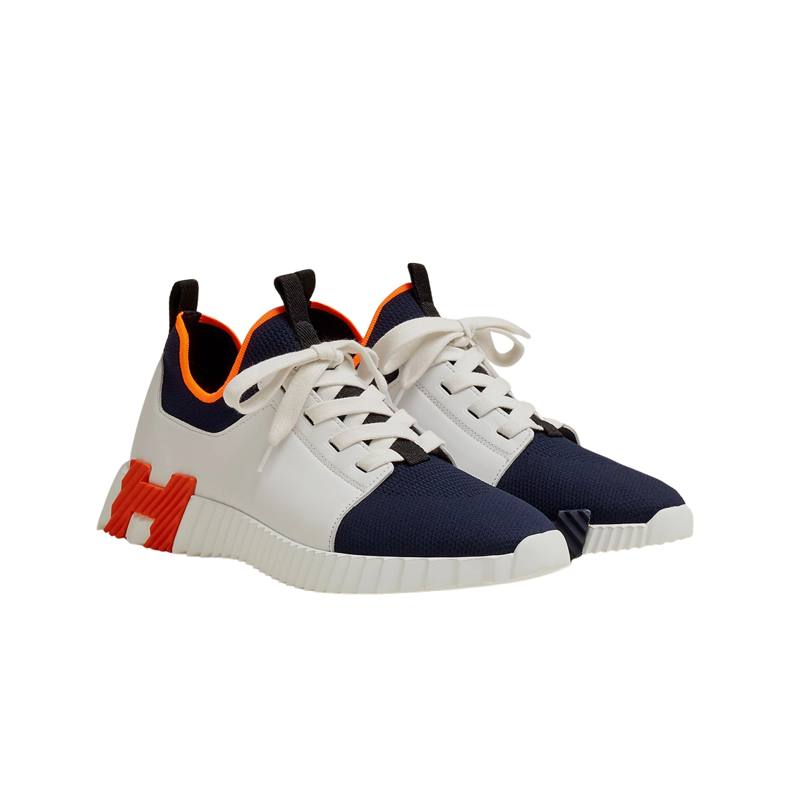 에르메스 디파트 스니커즈 니트 카프스킨 & 마린 블랑(Hermes Depart Sneakers Knit Calfskin & Marine Blanc) - 2