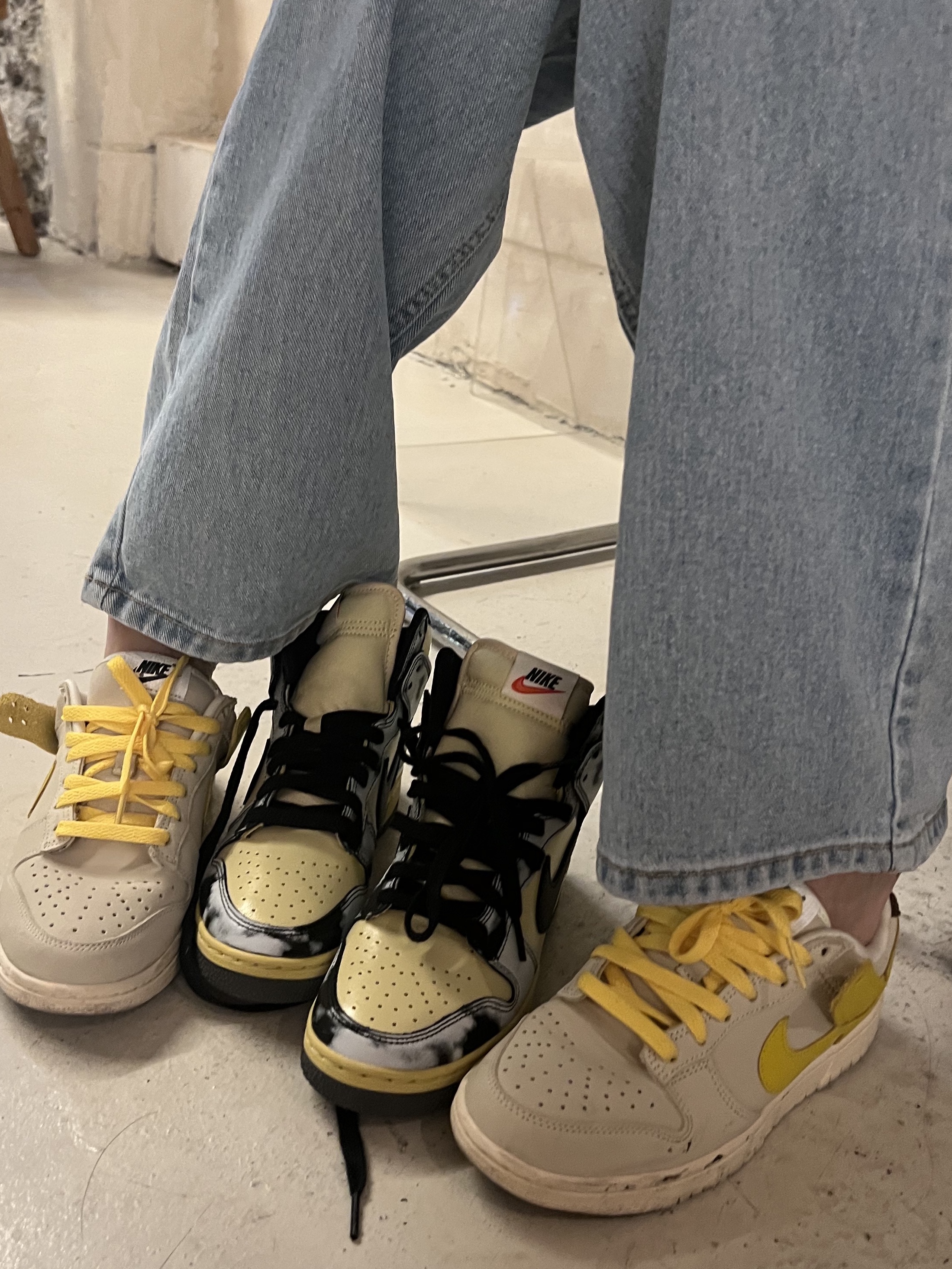 Nike Dunk High 1985 SP Black Acid Wash, (W) Nike Dunk Low LX Banana 착용 스타일 - 2