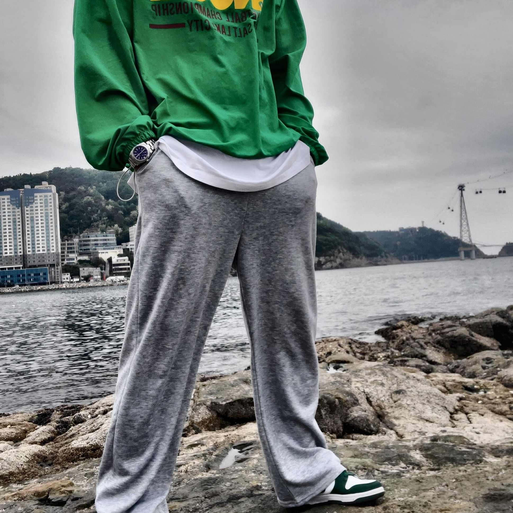 Nike Dunk Low Retro Varsity Green, Rolex Oyster Perpetual 34mm 124200 Bright Blue Oyster 착용 스타일 - 1