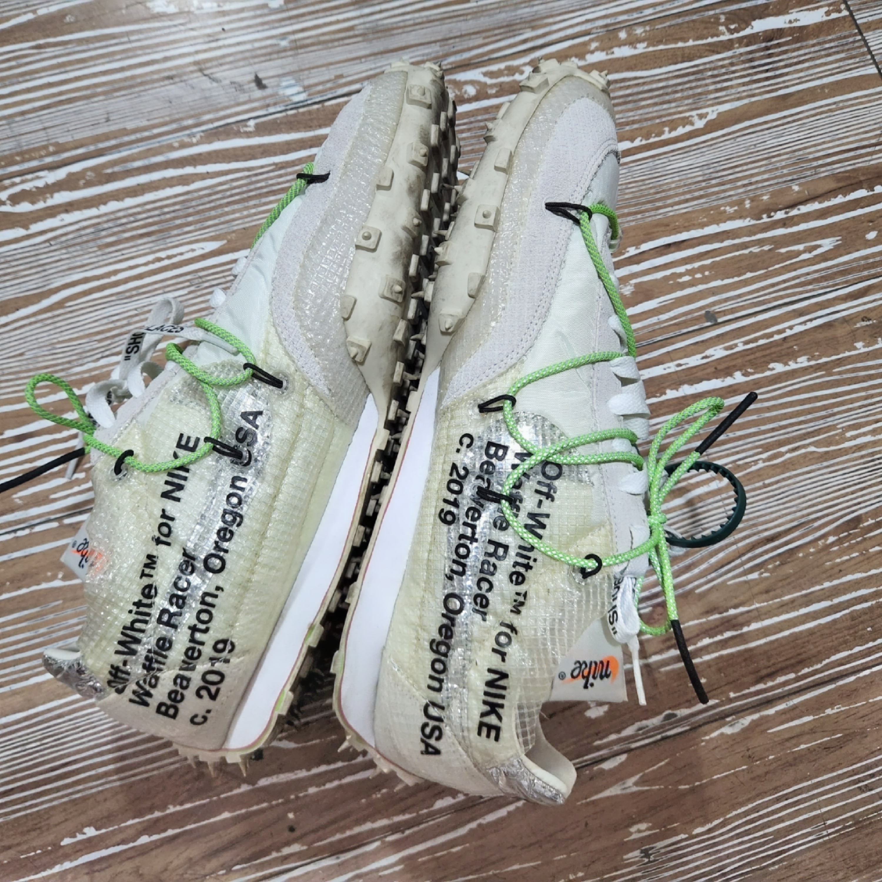 (W) Nike x Off-White Waffle Racer White 착용 스타일 - 4