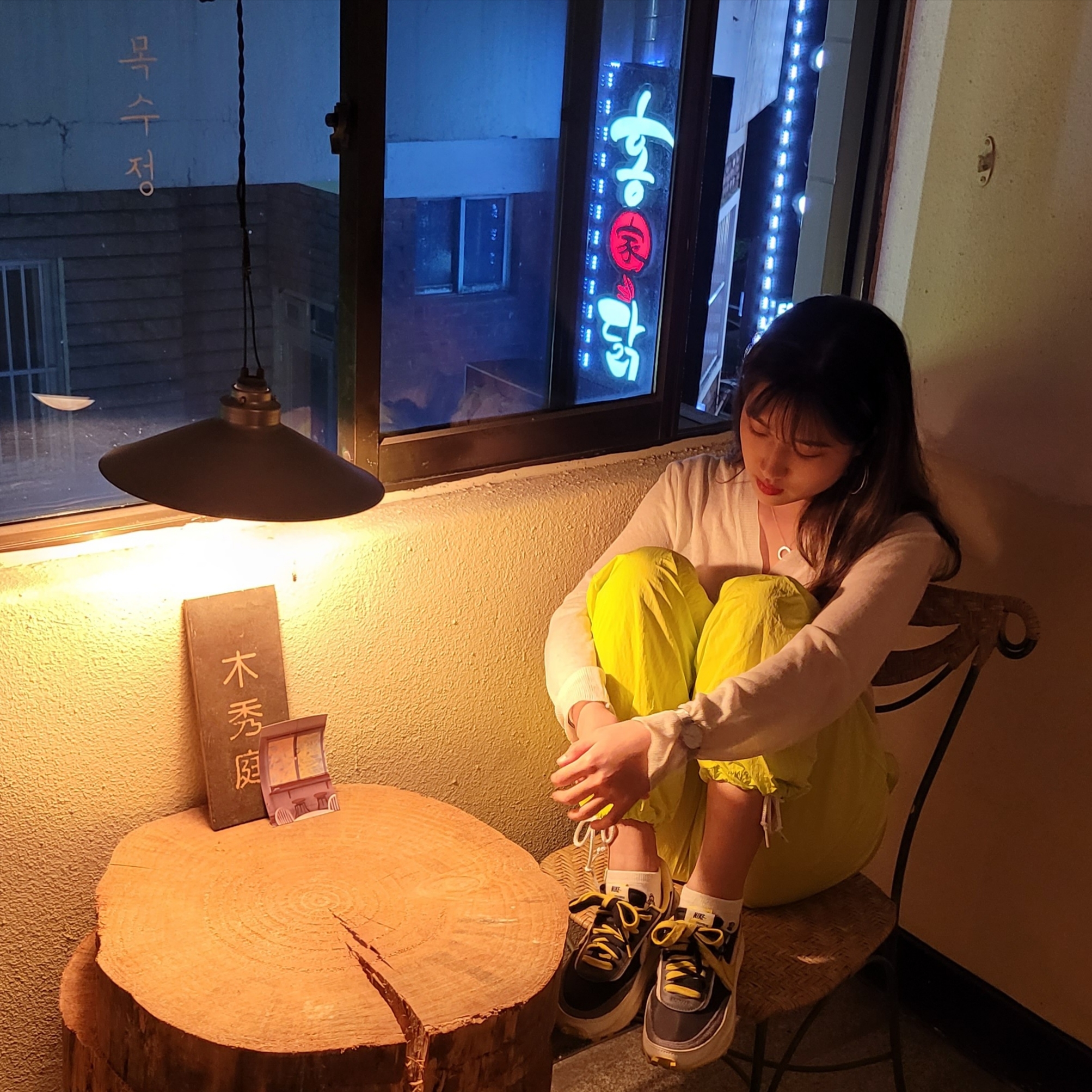 Nike x Sacai x Undercover LDWaffle Black Bright Citron, Nike x Stussy Beach Pants Bright Cactus 착용 스타일 - 1