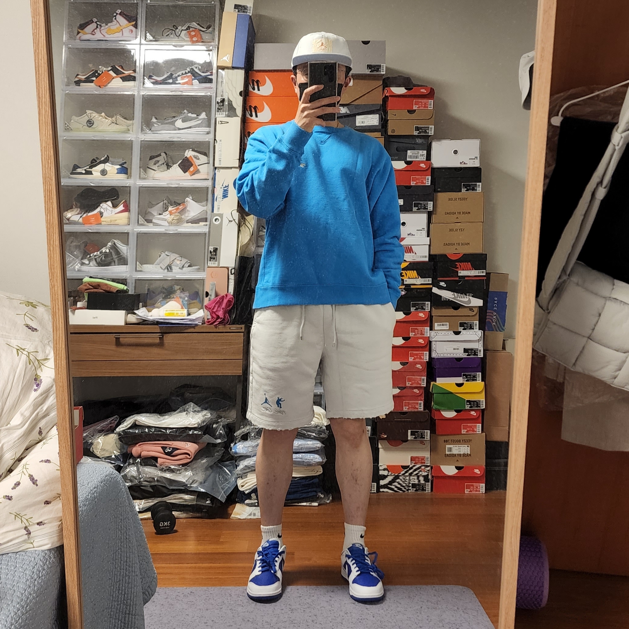 Jordan x Union Fleece Shorts Photon Dust - US/EU, Jordan x Union Cap Photon Dust 착용 스타일 - 2