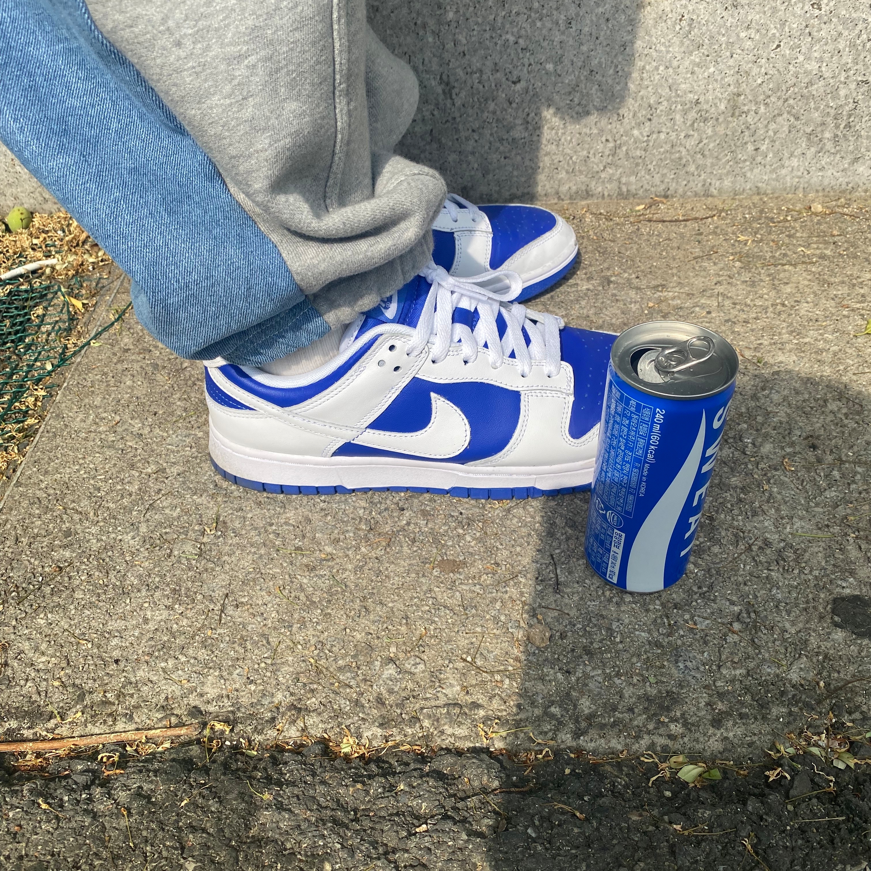 Nike Dunk Low Retro Racer Blue and White 착용 스타일
