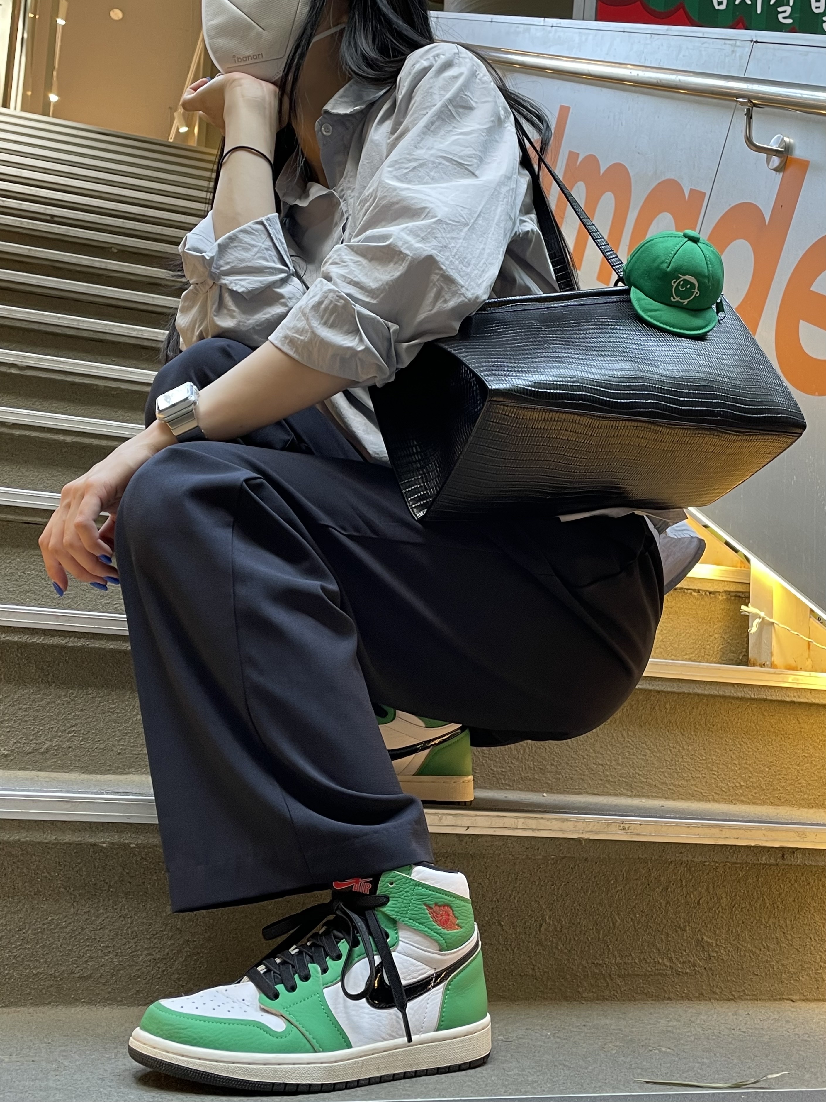 (W) Jordan 1 Retro High OG Lucky Green 착용 스타일