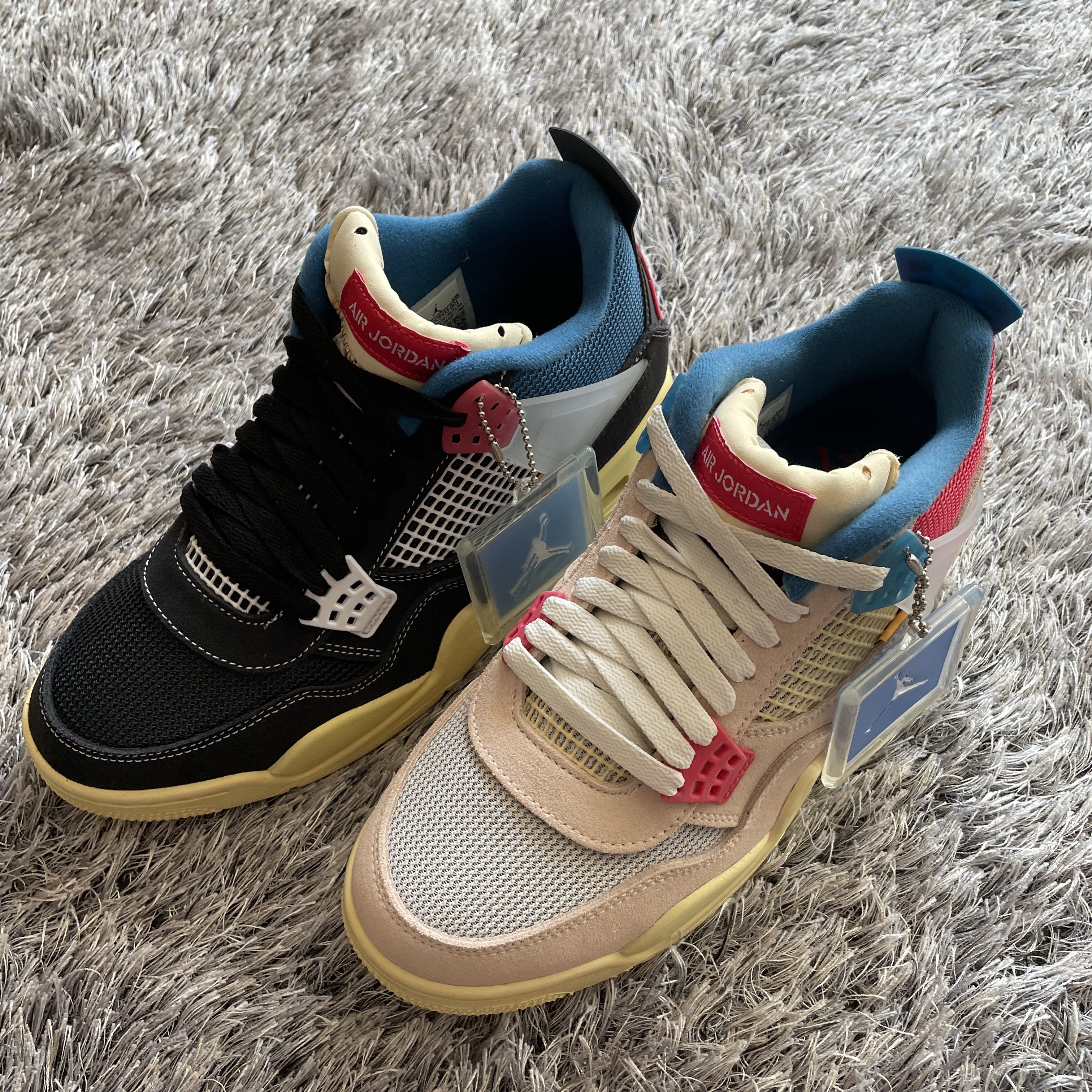 Jordan 4 x Union Retro Guava Ice, Jordan 4 x Union Retro Off Noir 착용 스타일
