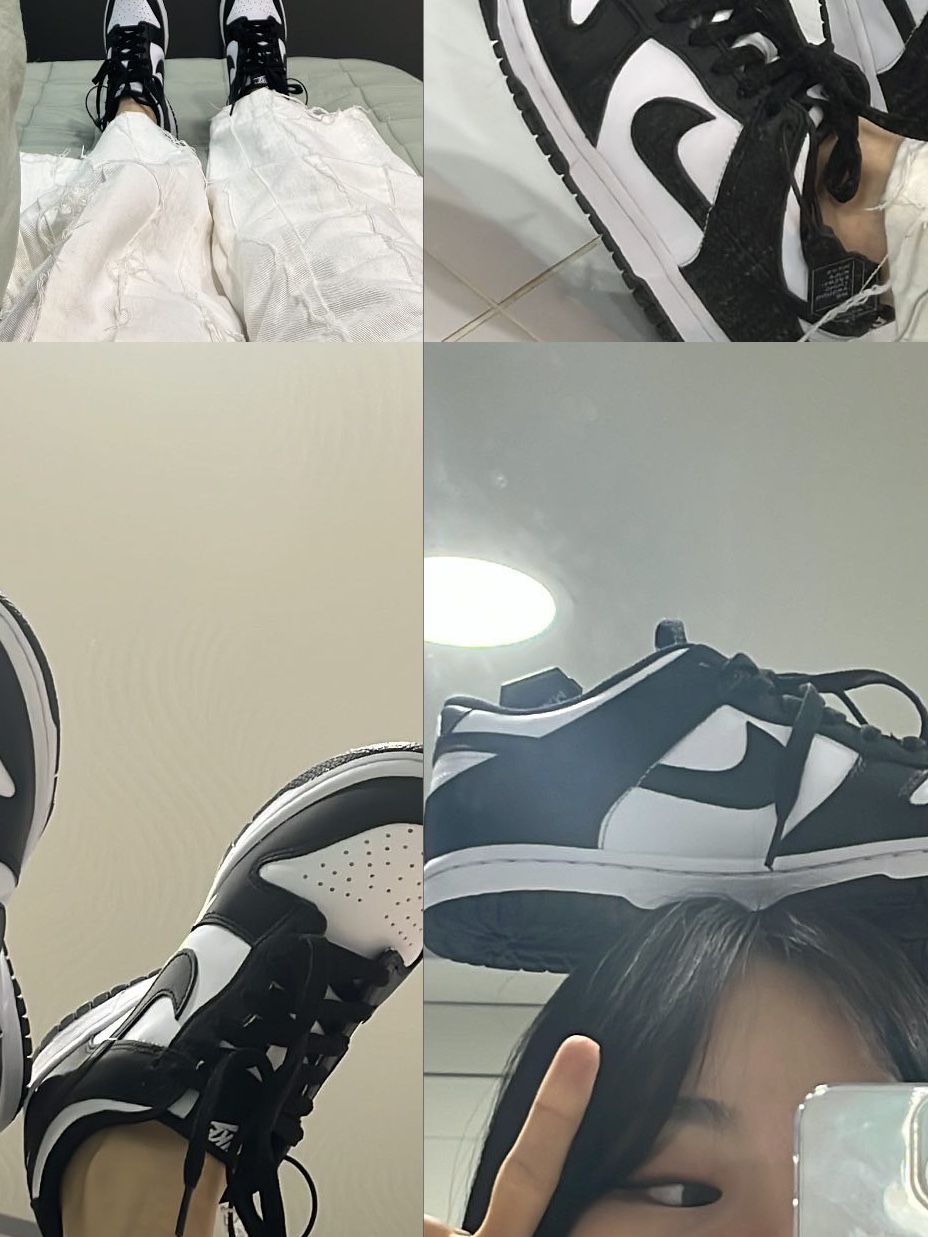 (GS) Nike Dunk Low Black, Nike Dunk Low Retro Black 착용 스타일 - 4