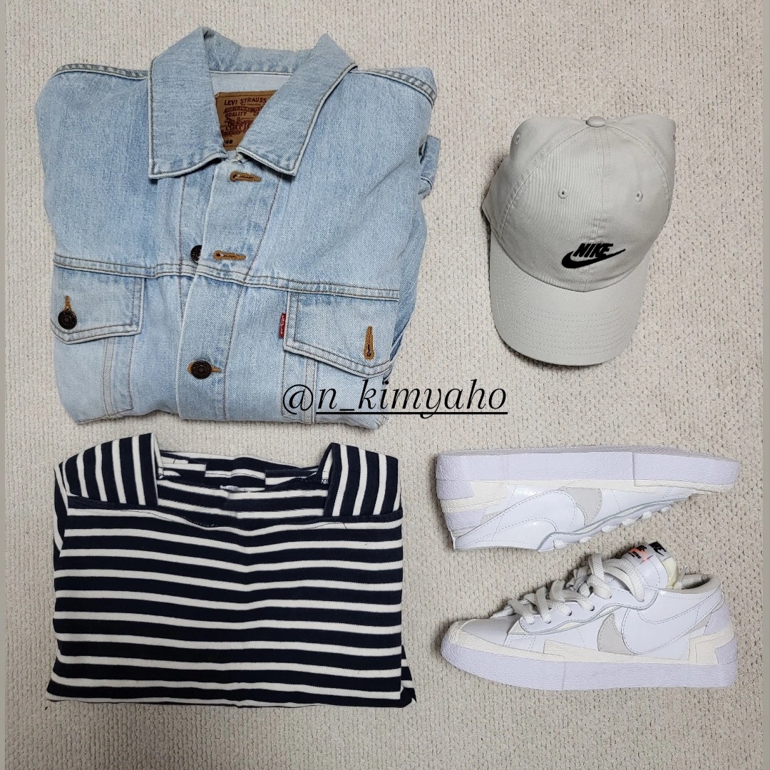 Nike x Sacai Blazer Low White Patent Leather 착용 스타일