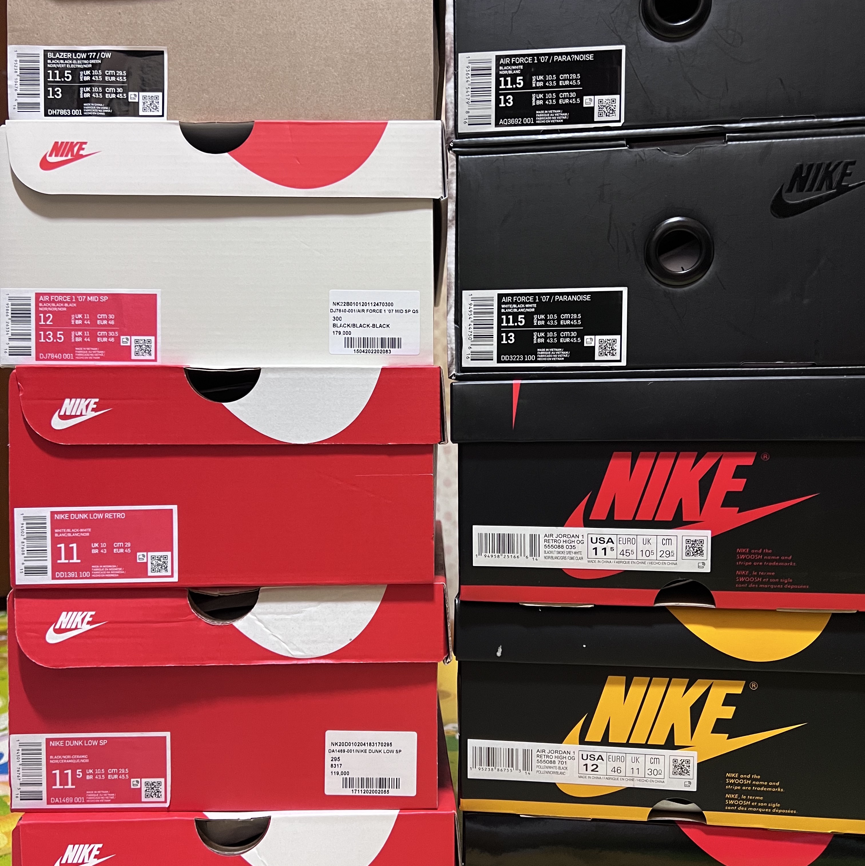 Nike x Sacai LDWaffle Green Multi, Nike x Peaceminusone Air Force 1 Low Para-Noise 2.0 착용 스타일