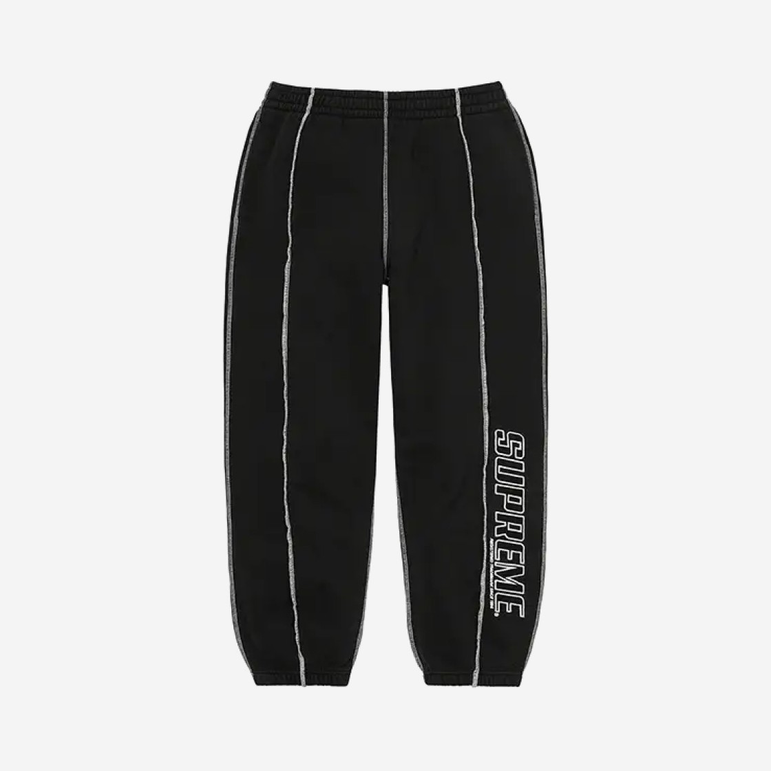 Supreme Coverstitch Sweatpants Black - 22SS 상세 이미지 1