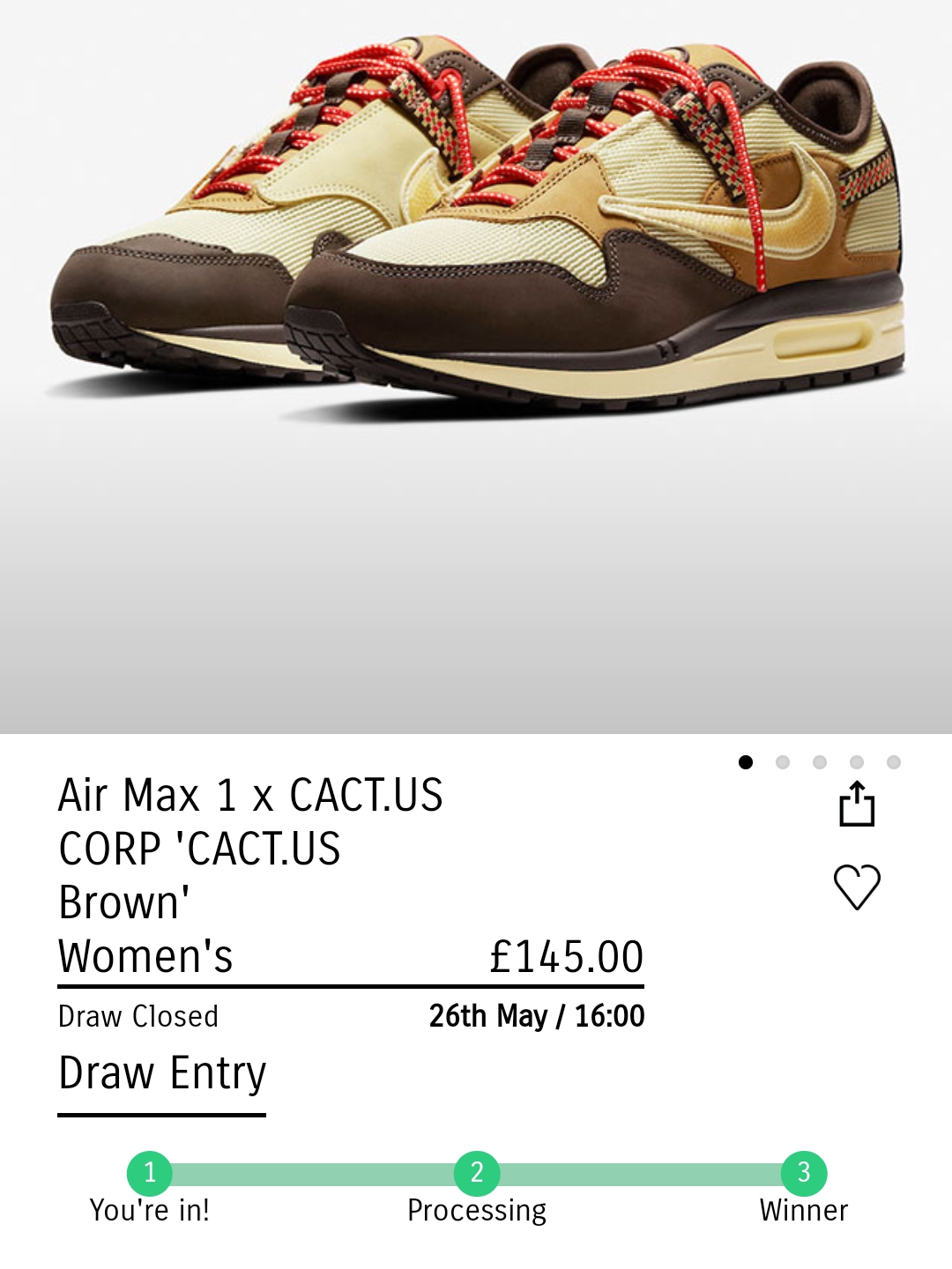 Nike x Travis Scott Air Max 1 Cact.us Brown 착용 스타일