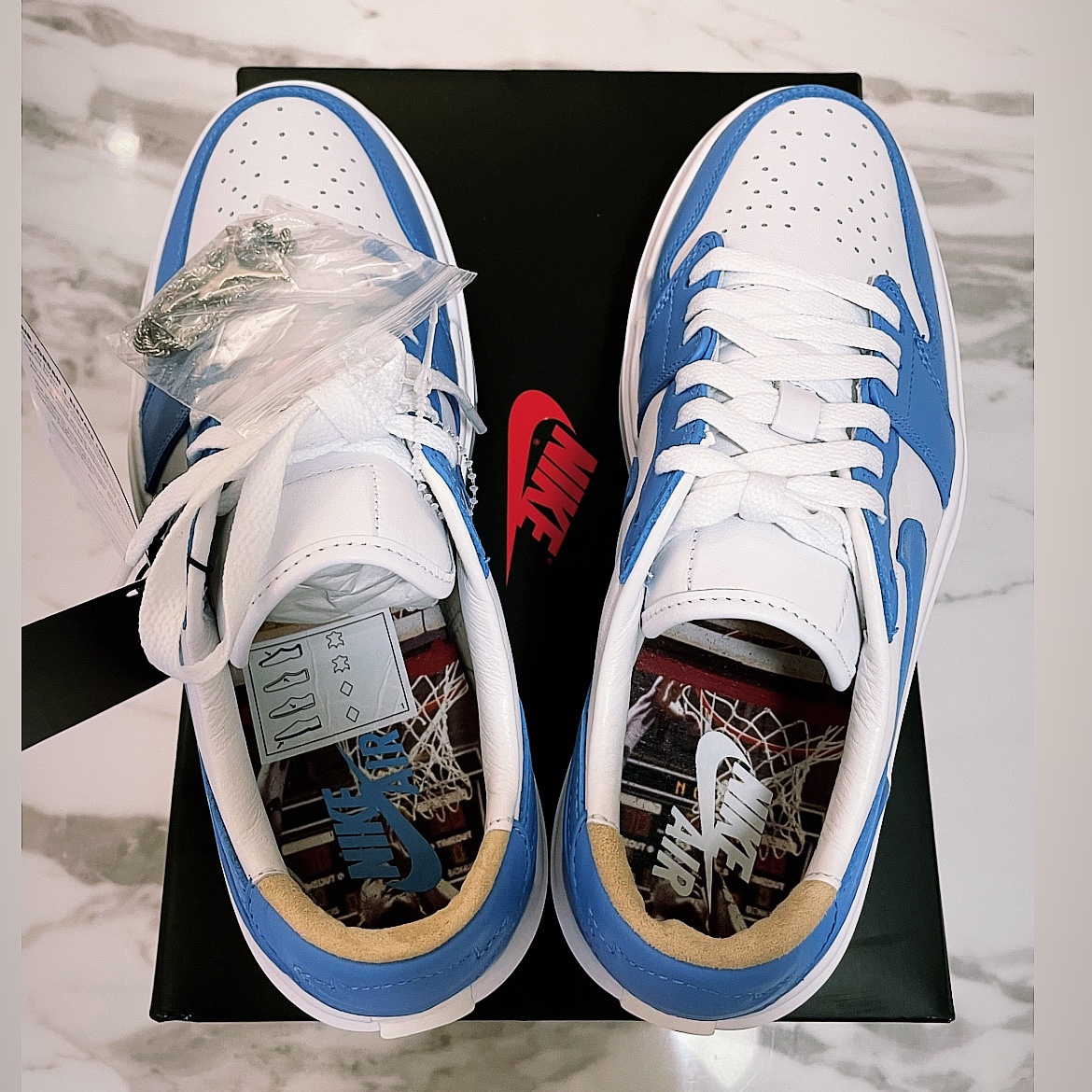 (W) Jordan 1 Elevate Low SE University Blue 착용 스타일 - 1