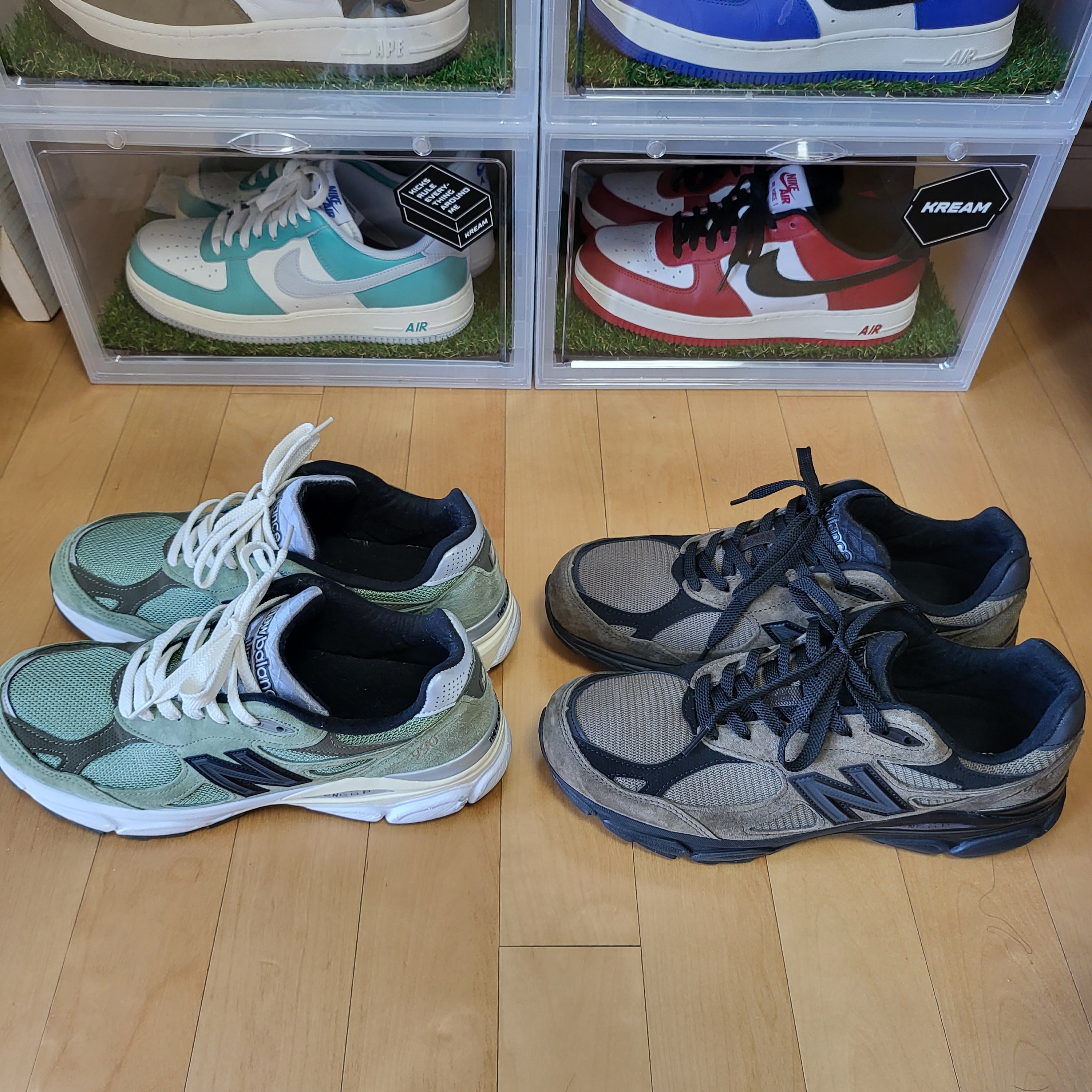 New Balance x JJJJound 990v3 Brown Black, New Balance x JJJJound 990v3 Olive 착용 스타일 - 1