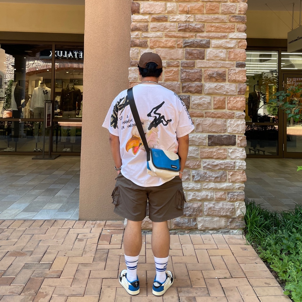 Jordan 1 x Travis Scott x Fragment Retro Low OG SP Military Blue, Nike ACG Cargo Shorts Ironstone - Asia 착용 스타일 - 2