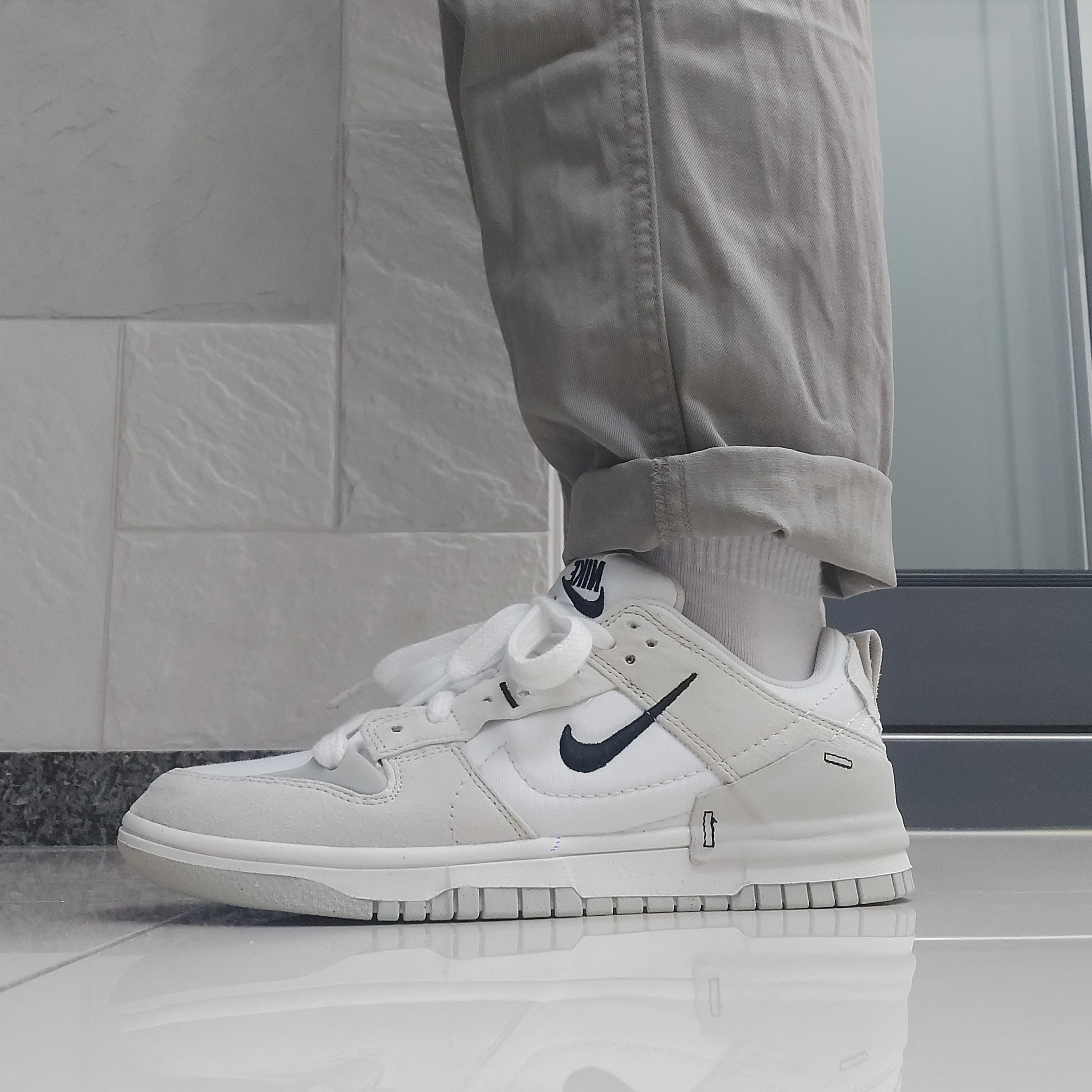 (W) Nike Dunk Low Disrupt 2 White Light Bone 착용 스타일 - 2
