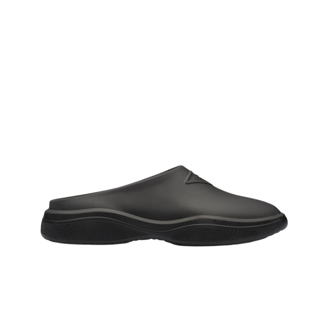 (W) 프라다 멜로우 러버 뮬 블랙((W) Prada Mellow Rubber Mules Black)