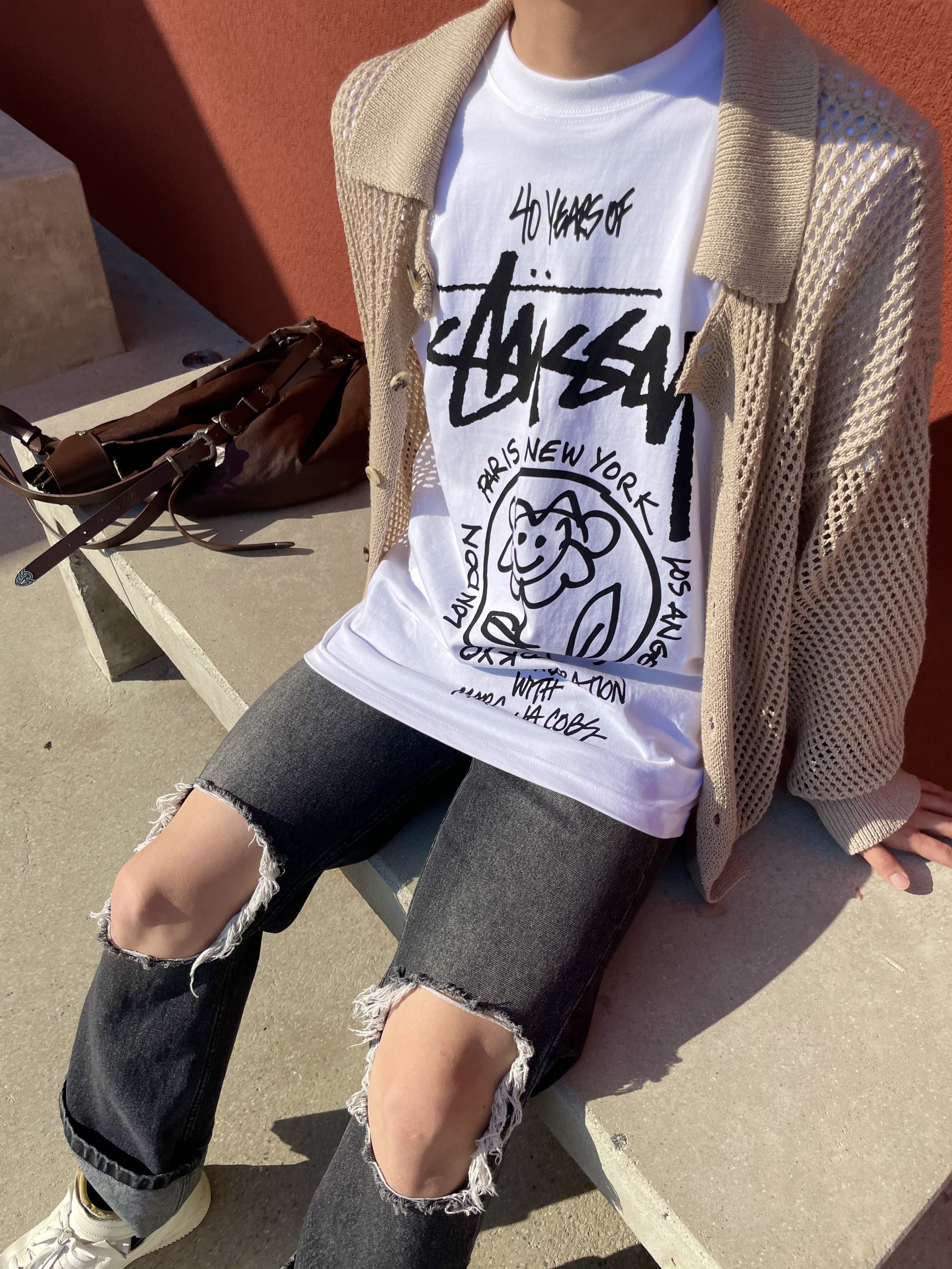 Stussy x Marc Jacobs 40 WT T-Shirt 착용 스타일