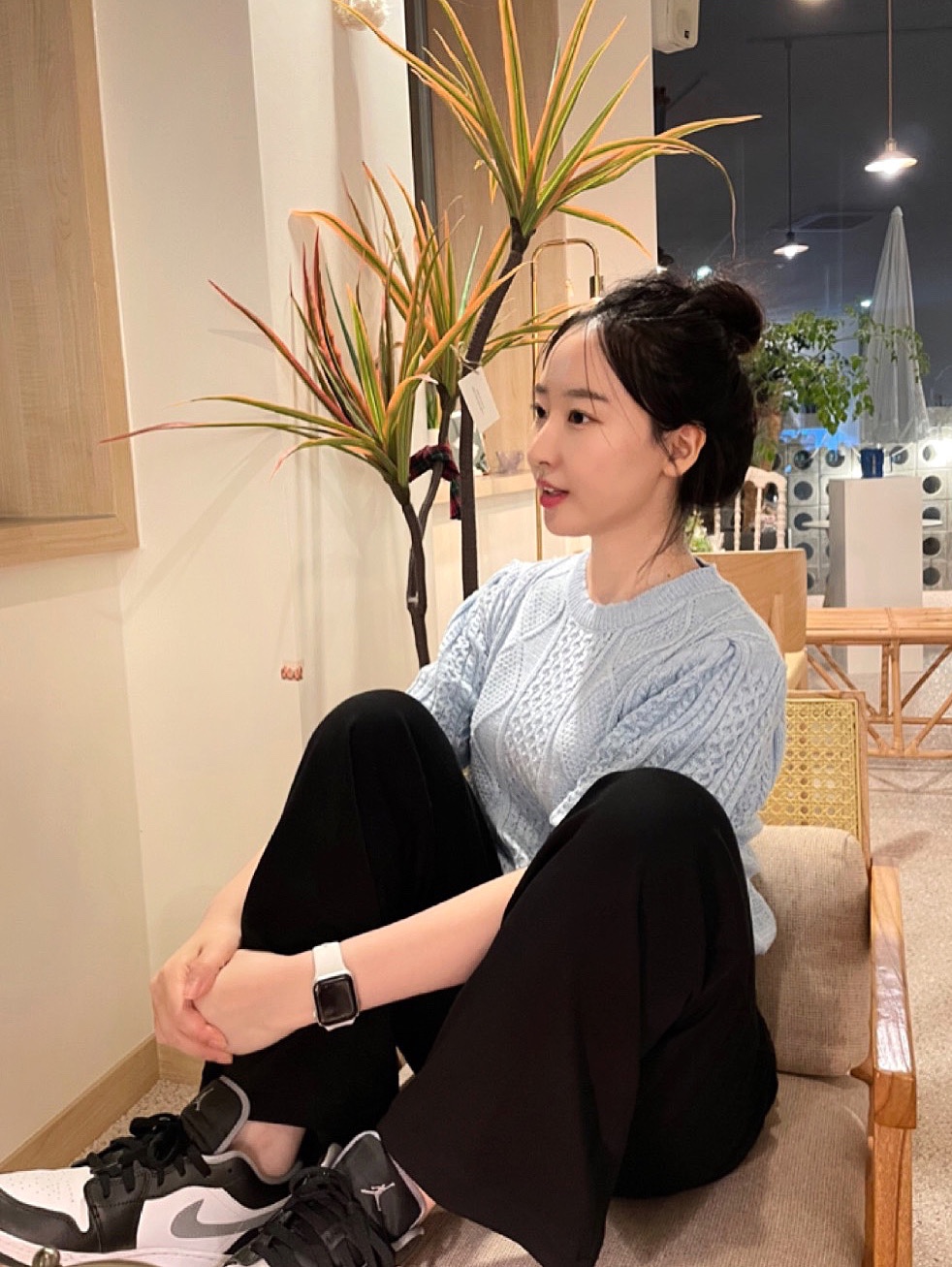 (GS) Jordan 1 Low Black Particle Grey 착용 스타일