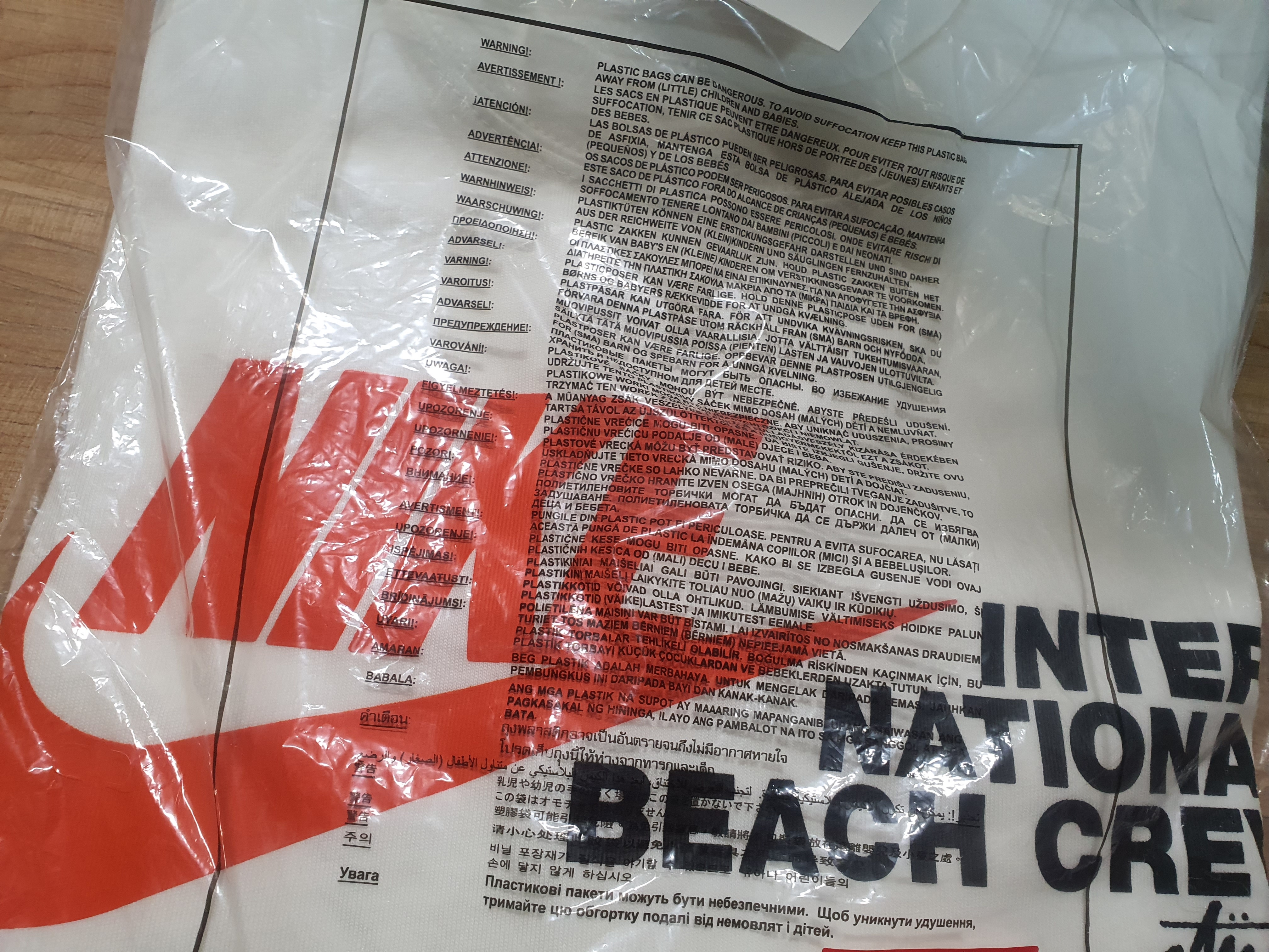 Nike x Stussy International Beach Crew T-Shirt White - US/EU 착용 스타일