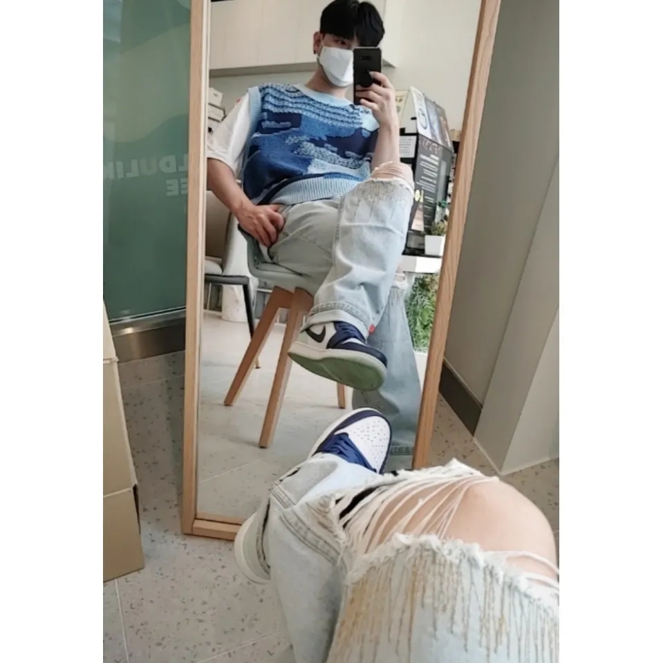 Jordan 1 Mid Blue Mint 착용 스타일 - 1