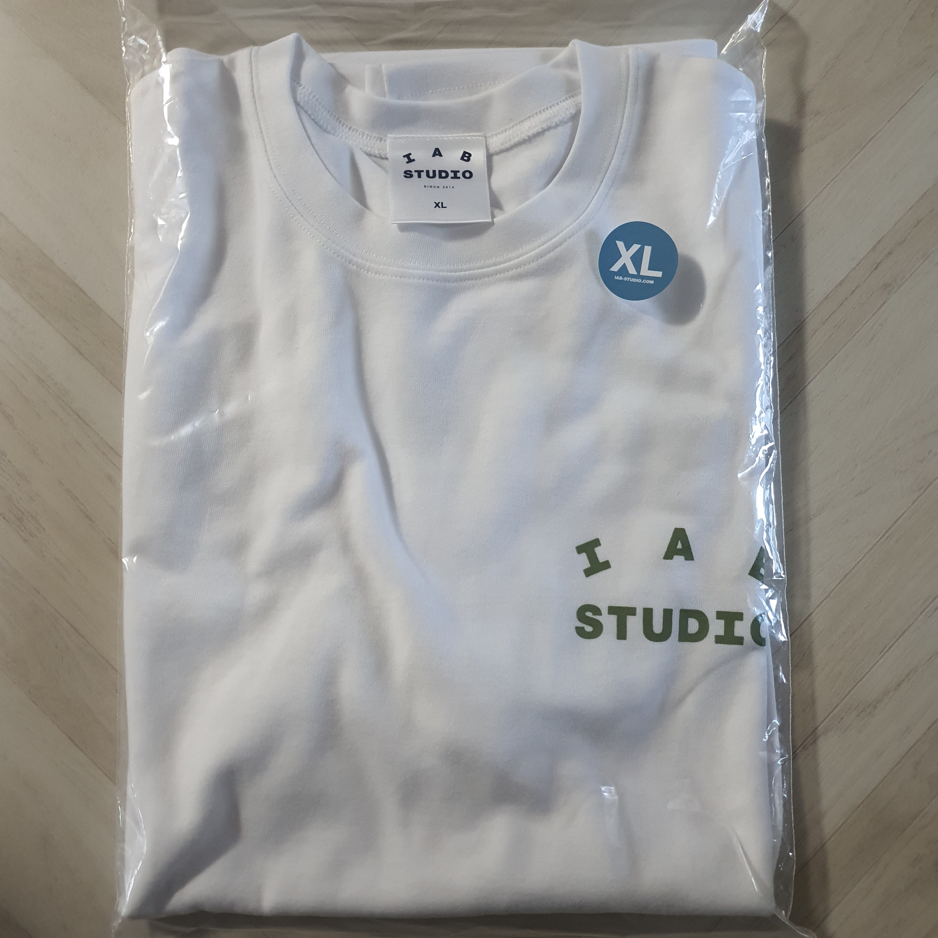 IAB Studio T-Shirt White Light Green 착용 스타일