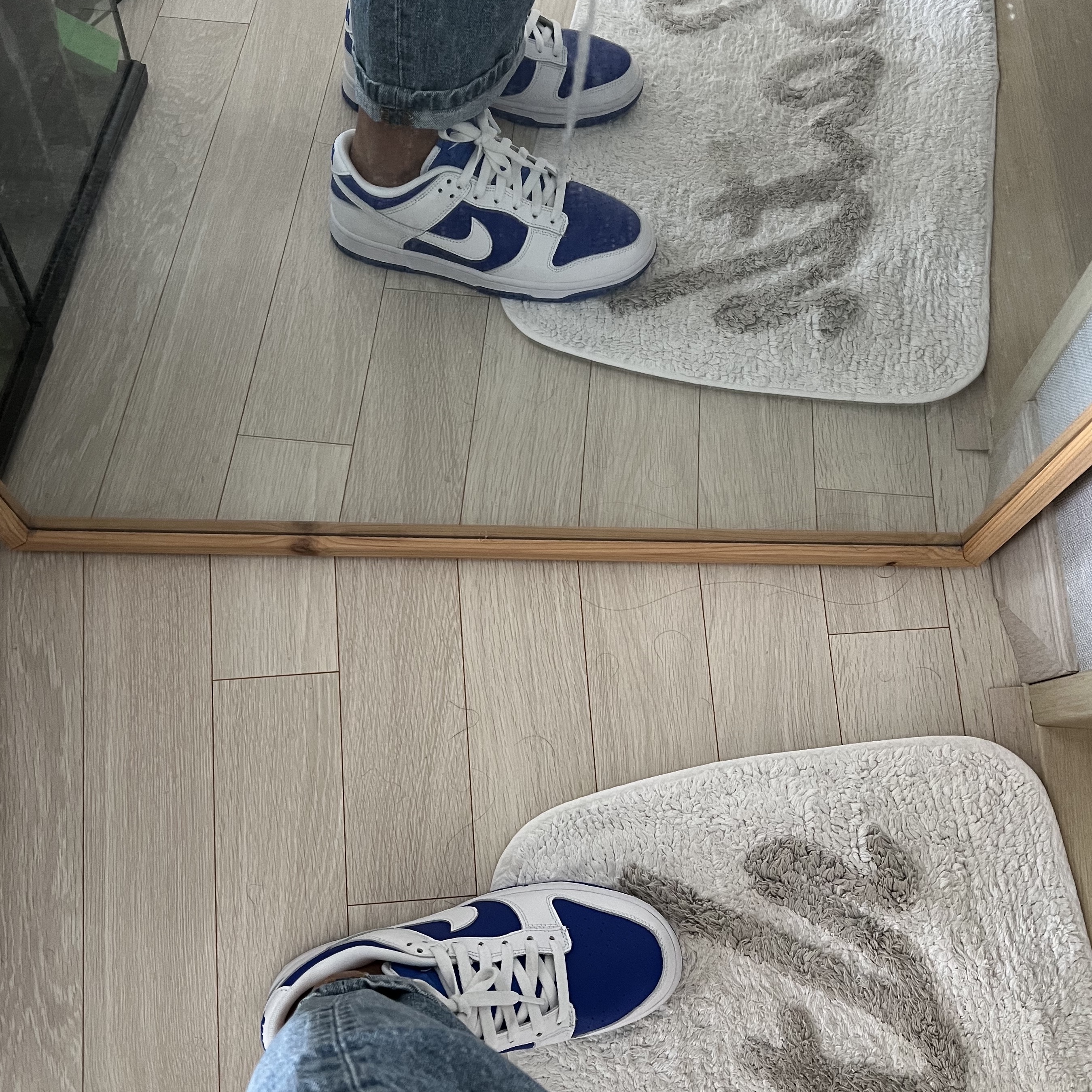 Nike Dunk Low Retro Racer Blue and White 착용 스타일