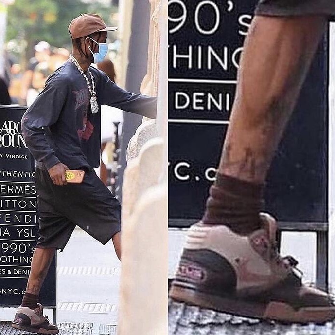 Nike x Travis Scott Air Trainer 1 Archaeo Brown and Rust Pink 착용 스타일