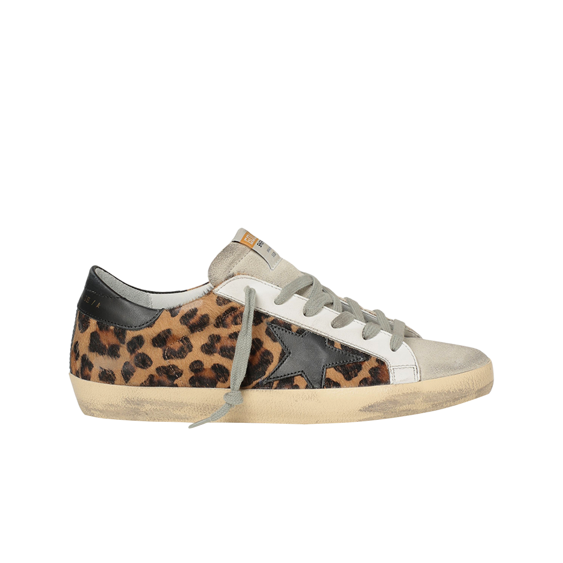 GWF00101-F000565-80189 (W) Golden Goose Superstar Leopard Silver Black Tap Sneakers