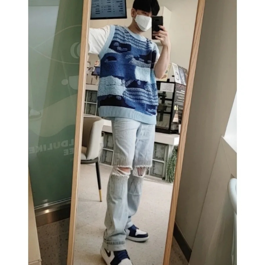 Jordan 1 Mid Blue Mint 착용 스타일 - 2
