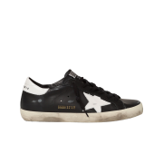 (W) Golden Goose Superstar Black White Heel Tab Sneakers