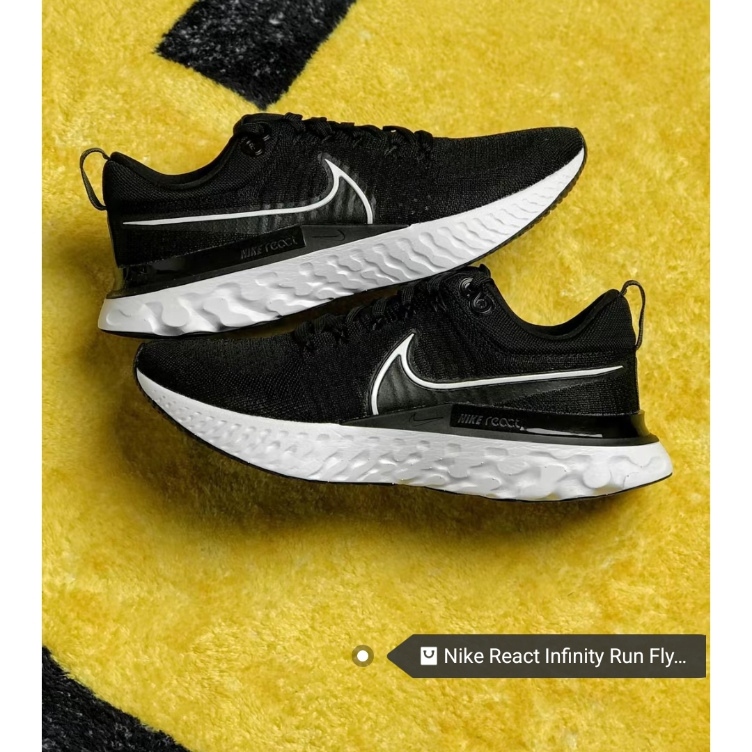 Nike React Infinity Run Flyknit 2 Black White 착용 스타일 - 2