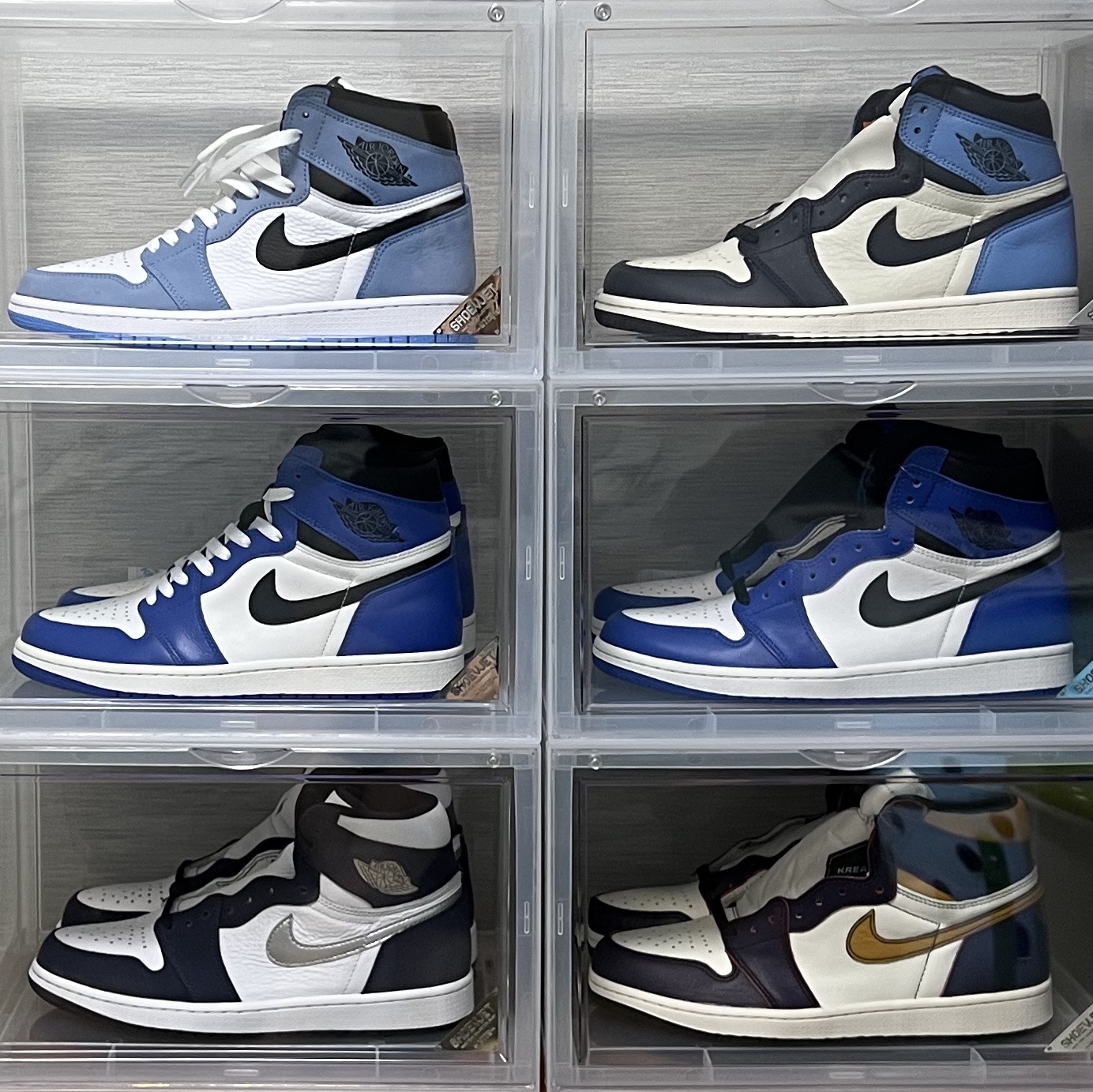 Jordan 1 Retro High OG University Blue, Jordan 1 Retro High Obsidian UNC 착용 스타일