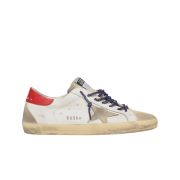 Golden Goose Superstar White Red Heel Tab Sneakers