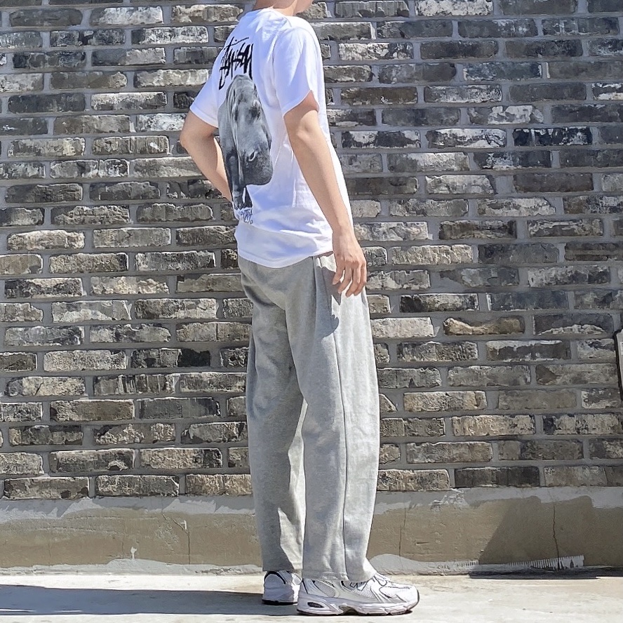 Stussy Livin' Large T-Shirt White, New Balance 530 White 착용 스타일