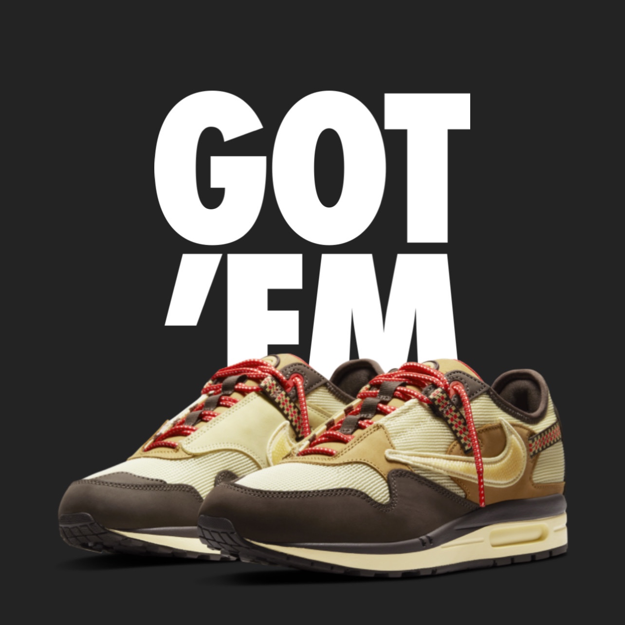 Nike x Travis Scott Air Max 1 Cact.us Brown 착용 스타일