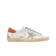 Golden Goose Superstar White Tan Heel Tab Sneakers