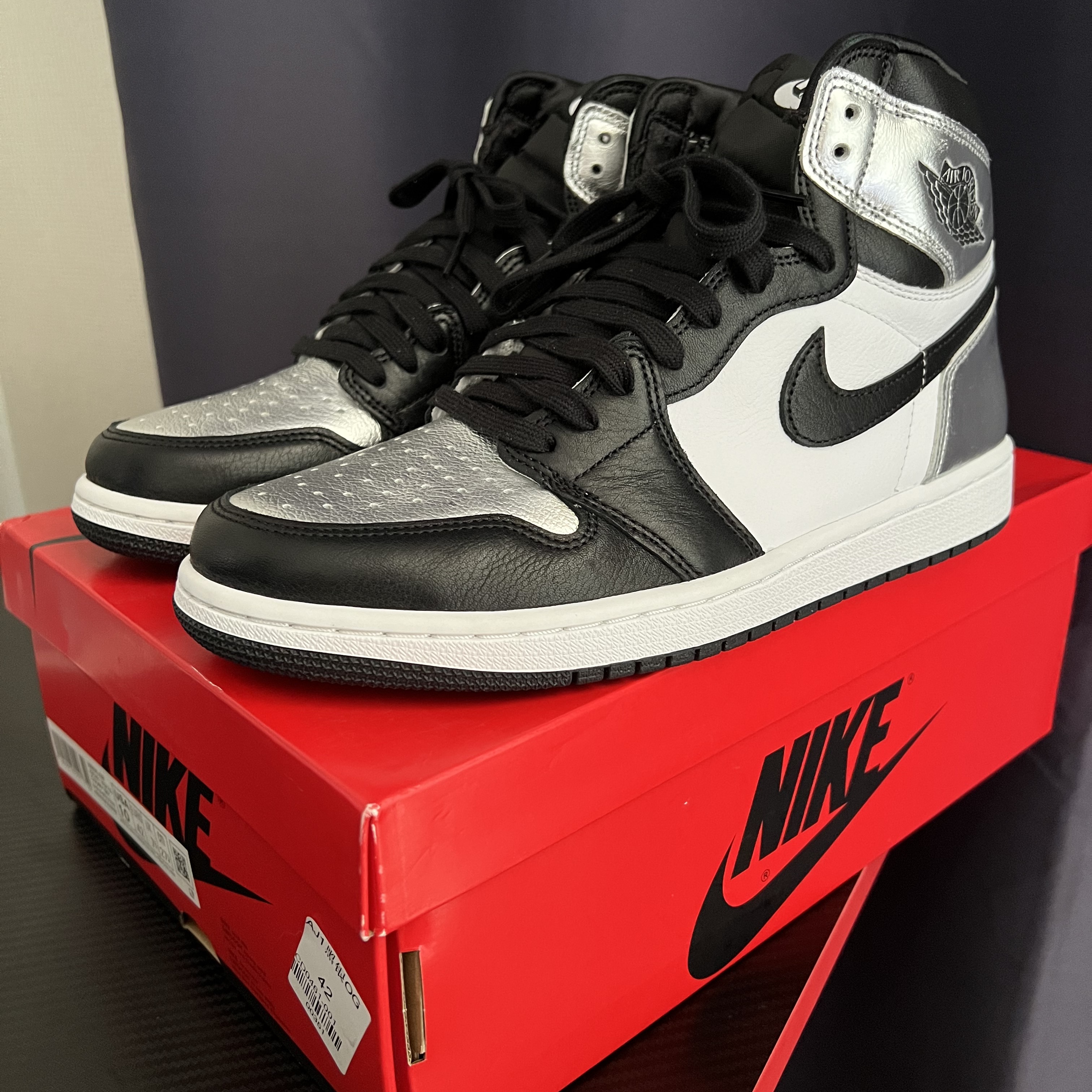 (W) Jordan 1 Retro High OG Silver Toe 착용 스타일