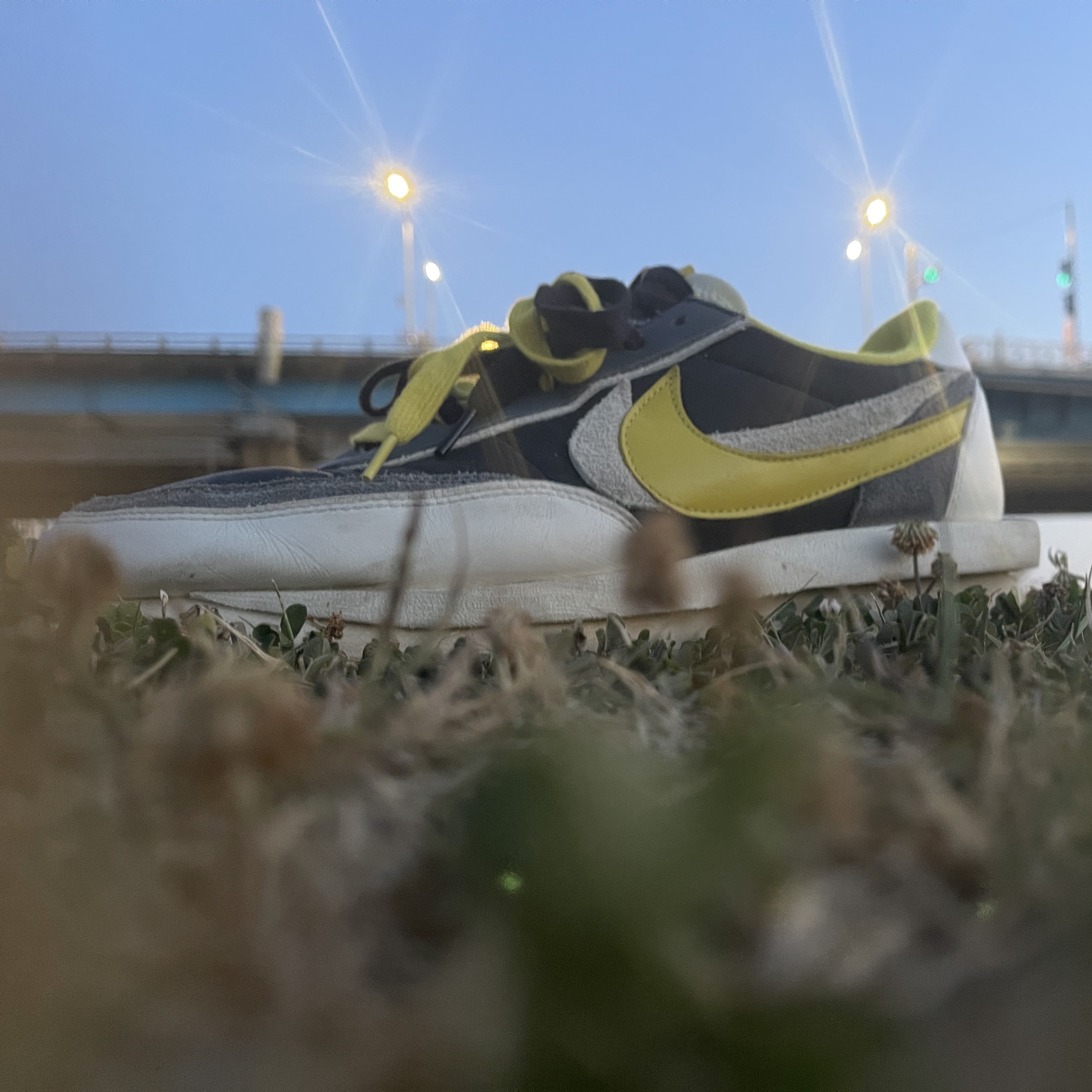 Nike x Sacai x Undercover LDWaffle Black Bright Citron 착용 스타일 - 2