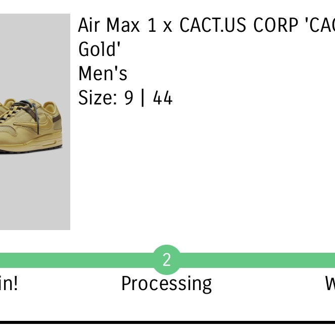 Nike x Travis Scott Air Max 1 Cact.us Gold 착용 스타일 - 1