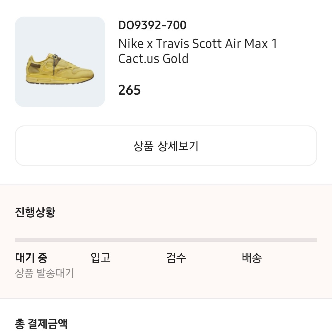 Nike x Travis Scott Air Max 1 Cact.us Gold 착용 스타일