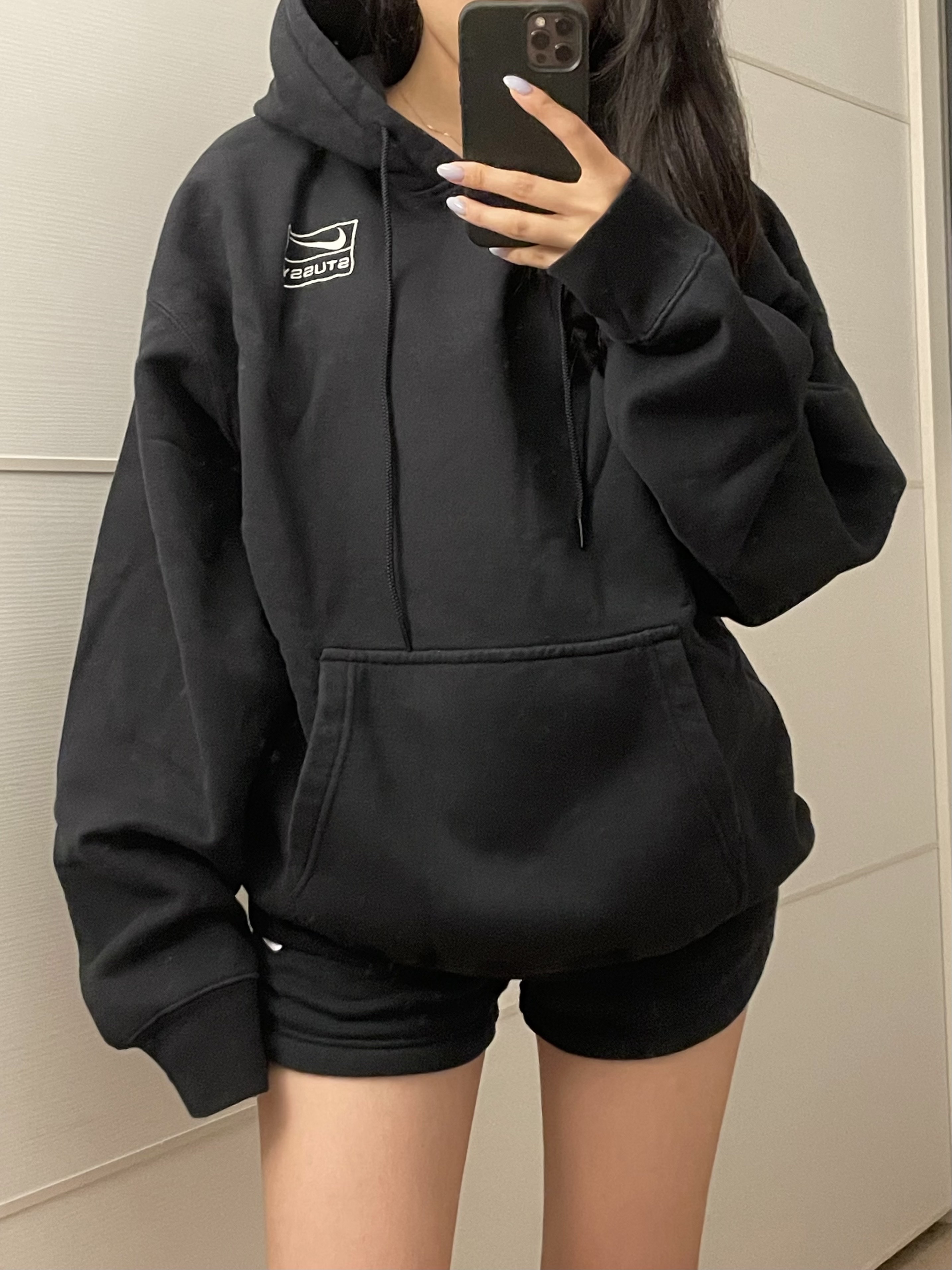Nike x Stussy NRG RA Washed Pullover Hoodie Black (DN4028-010) 착용 스타일