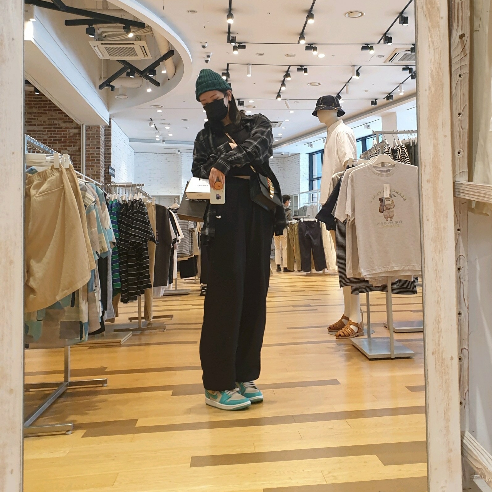 (W) Jordan 1 Low Sanddrift Washed Teal 착용 스타일