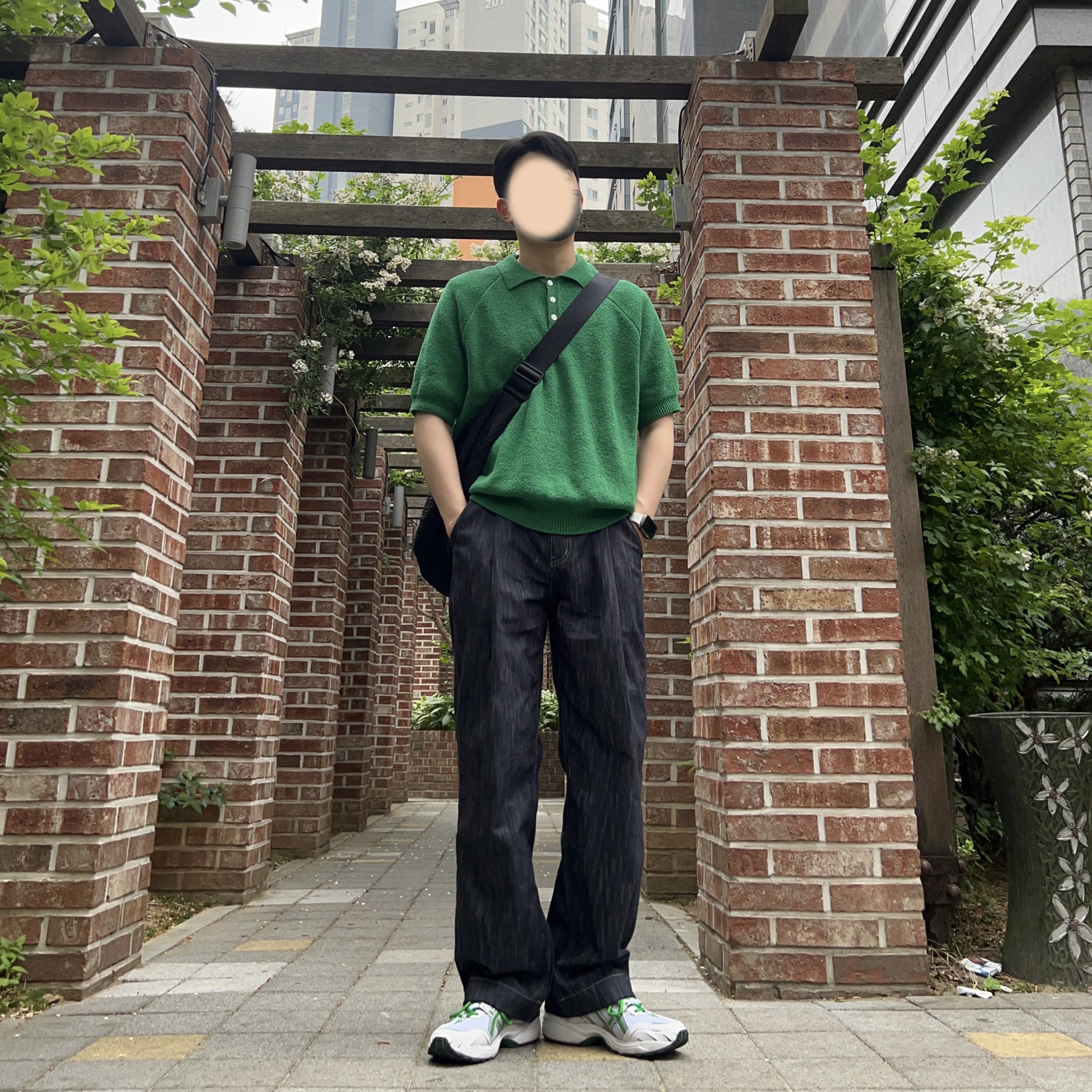 Asics Gel-1090 White Green 착용 스타일