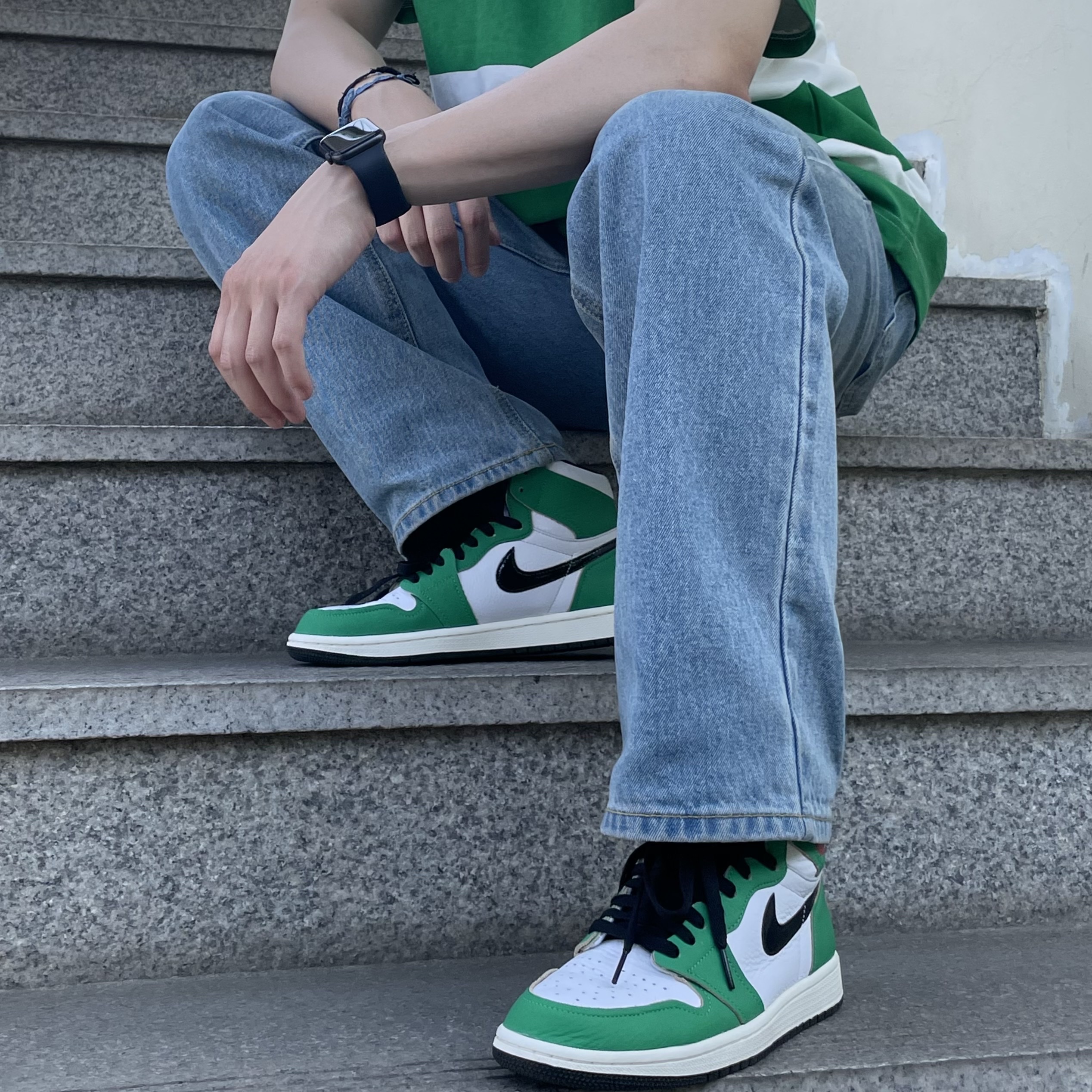 (W) Jordan 1 Retro High OG Lucky Green 착용 스타일