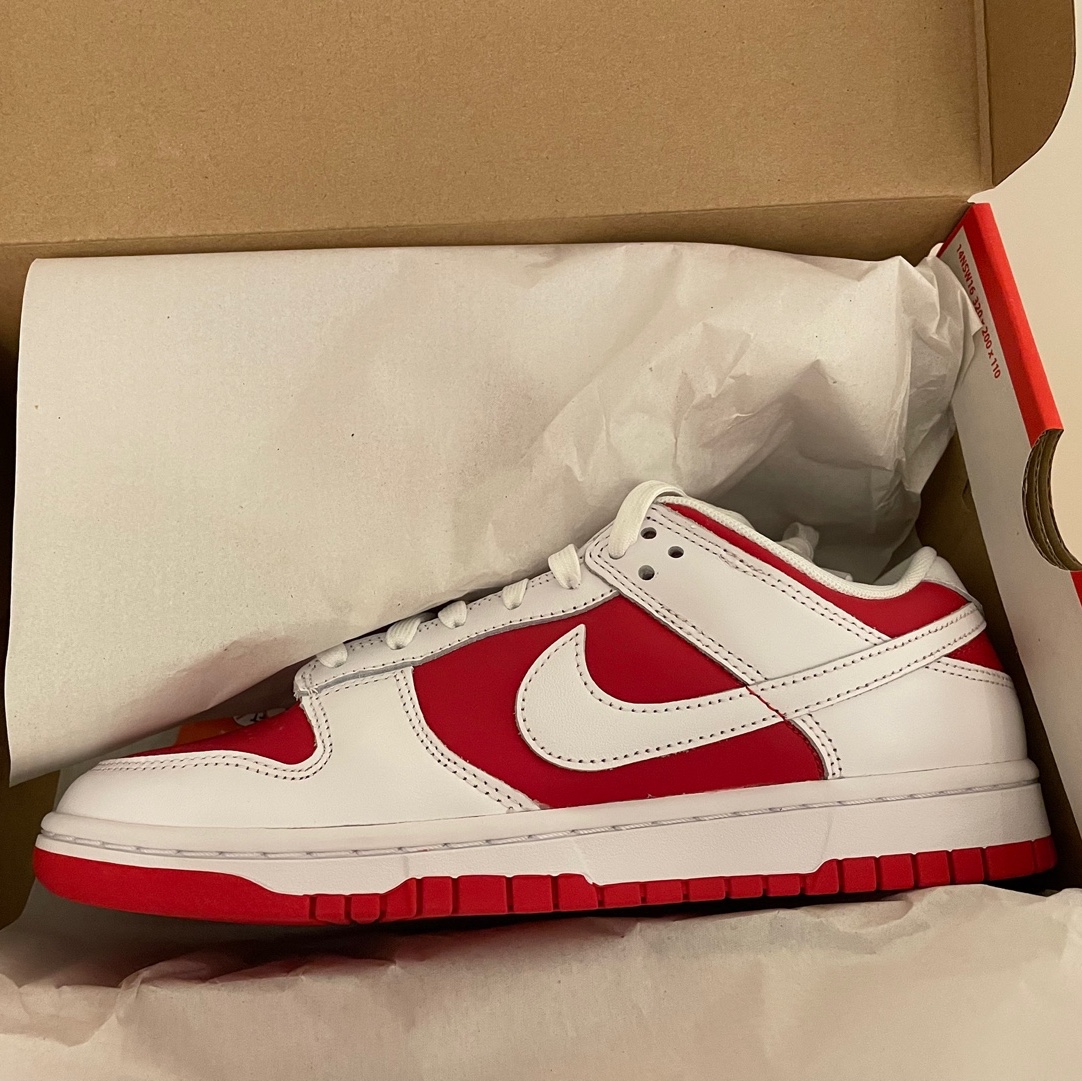 Nike Dunk Low Retro Championship Red 착용 스타일