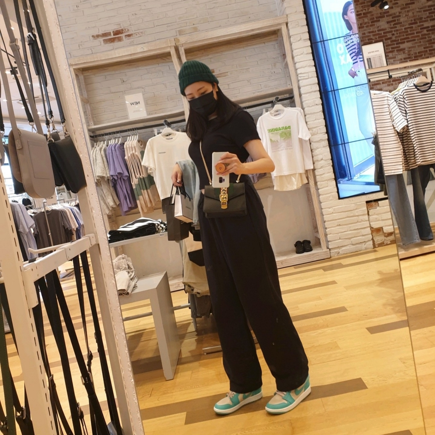 (W) Jordan 1 Low Sanddrift Washed Teal 착용 스타일